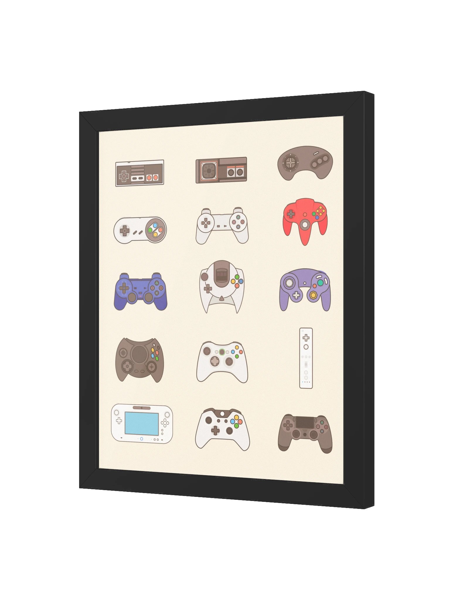 Retro Controllers (Beige) [11x14] | Framed product image (2)