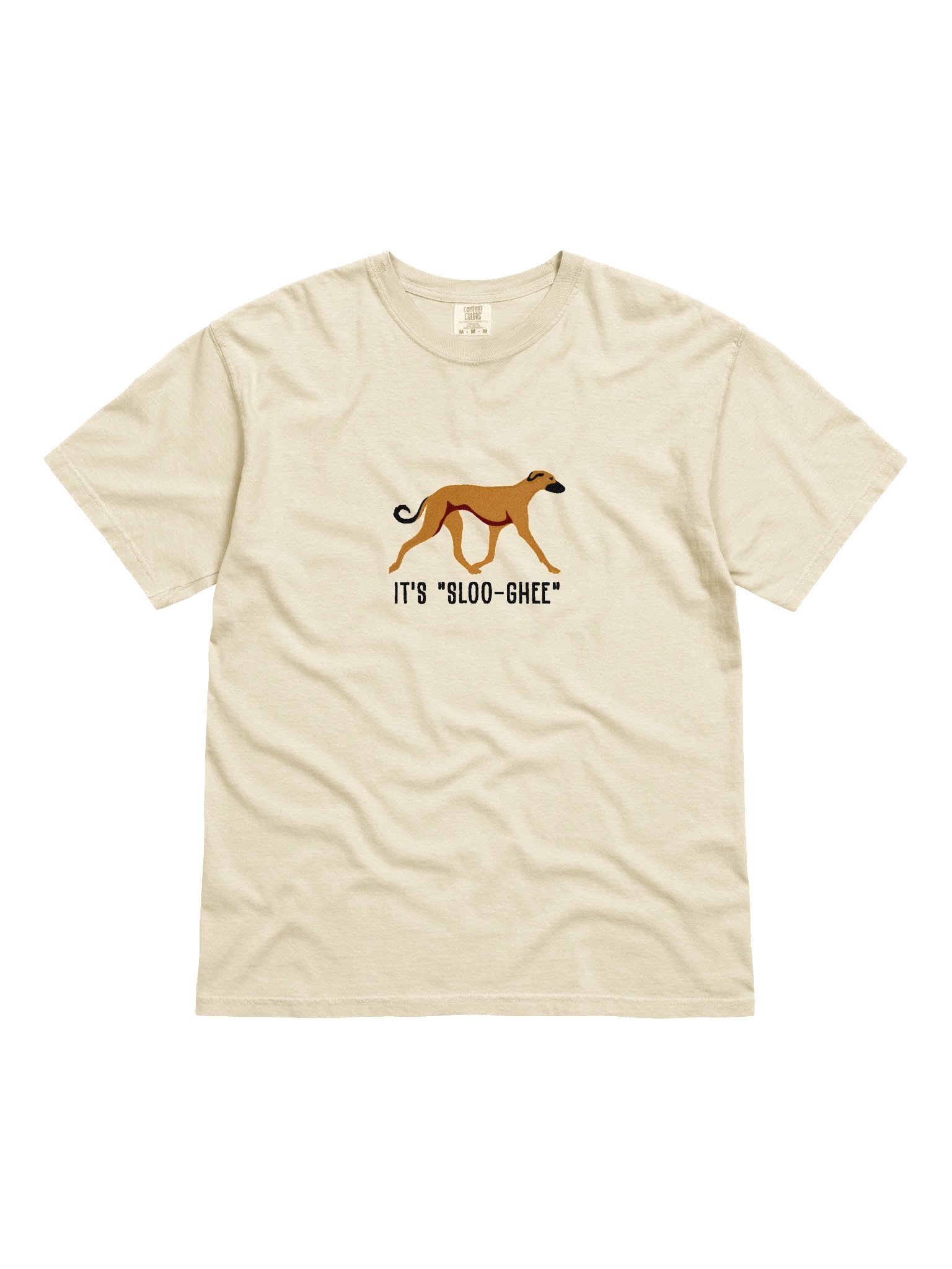 It's Sloo-Gee T-Shirt(Embroidered) of a Sloughi(Tan) product image (4)