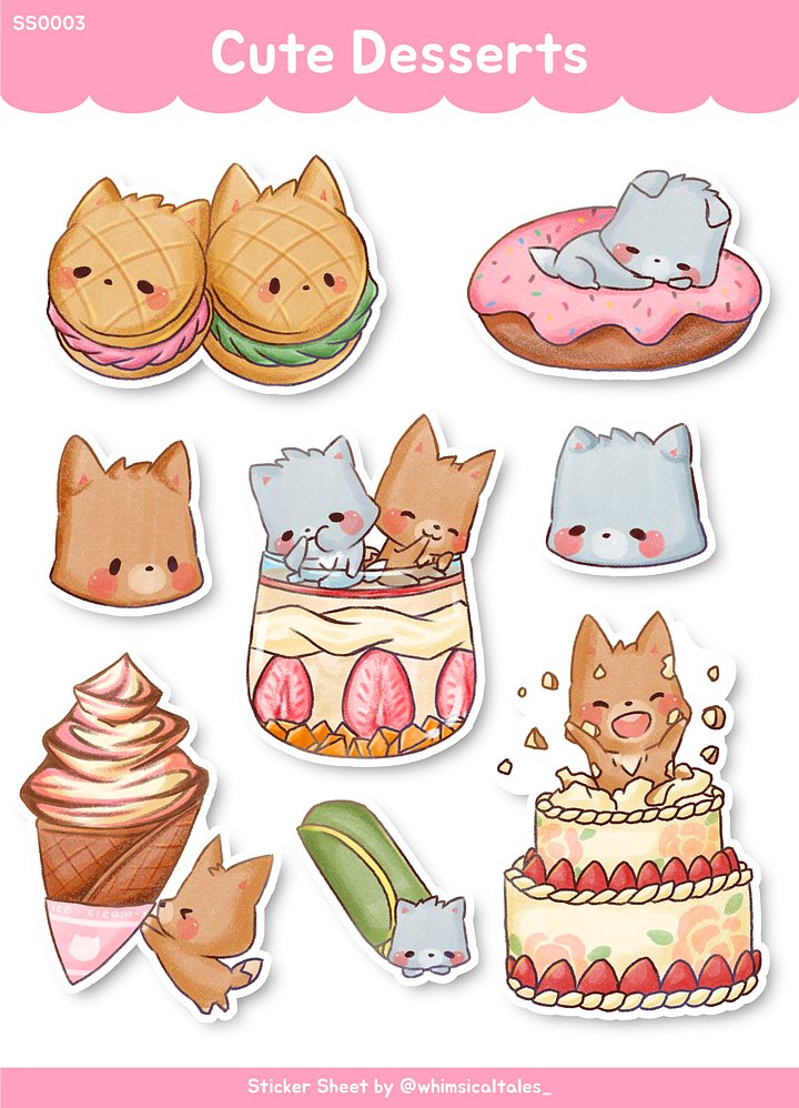 Cute Desserts | Sticker Sheet product image (1)