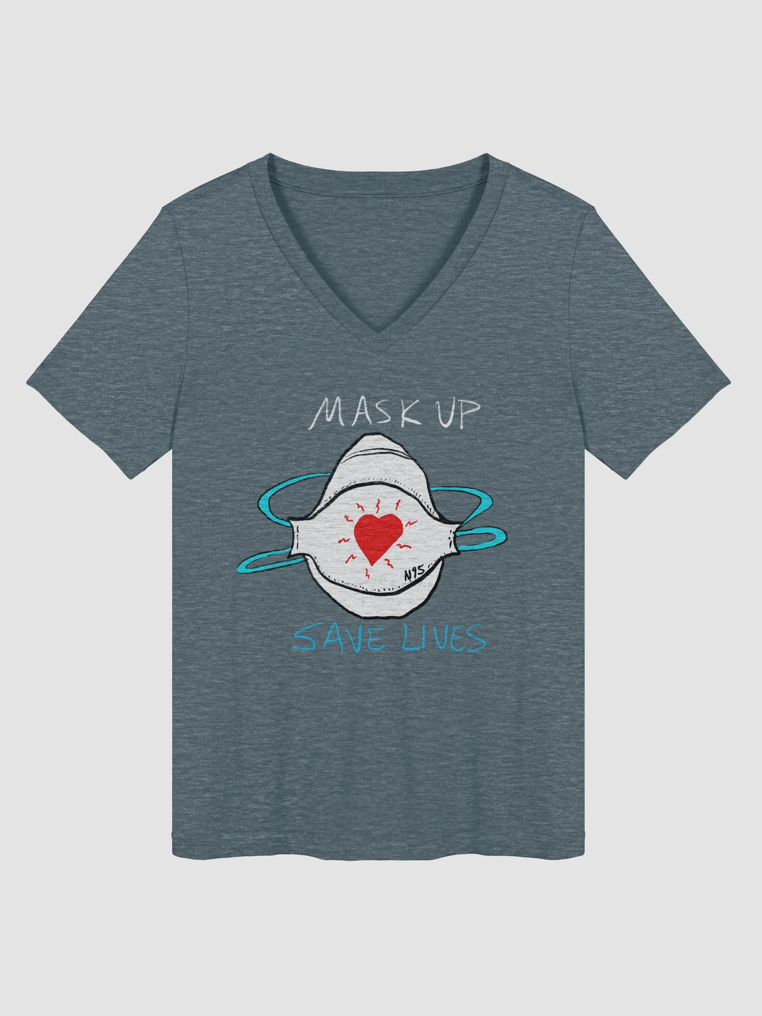 Mask Up Save Lives Relaxed V-Neck Tee product image (1)