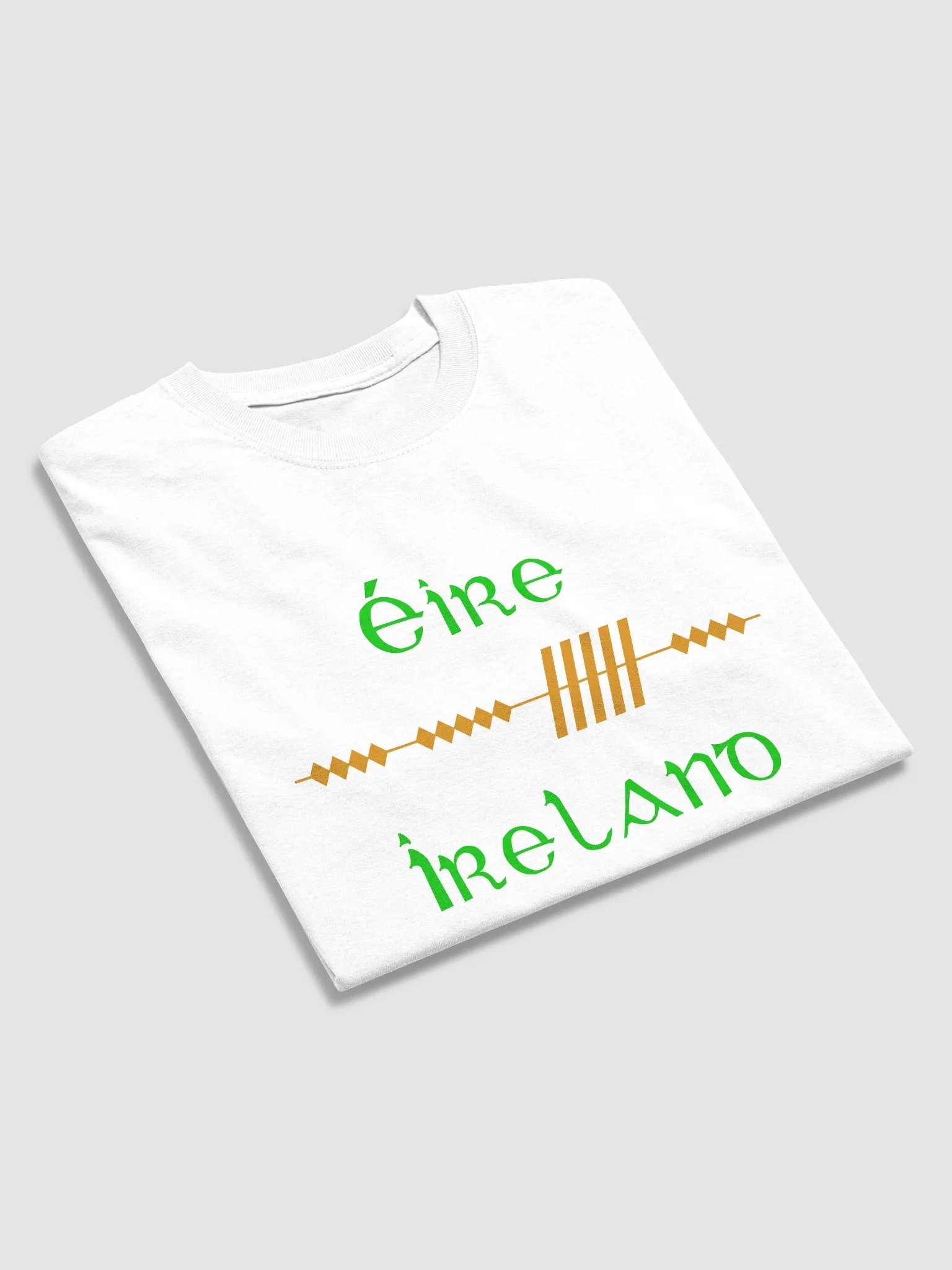 Ireland/Éire Scholastic style Ogham White Printed T-shirt product image (2)