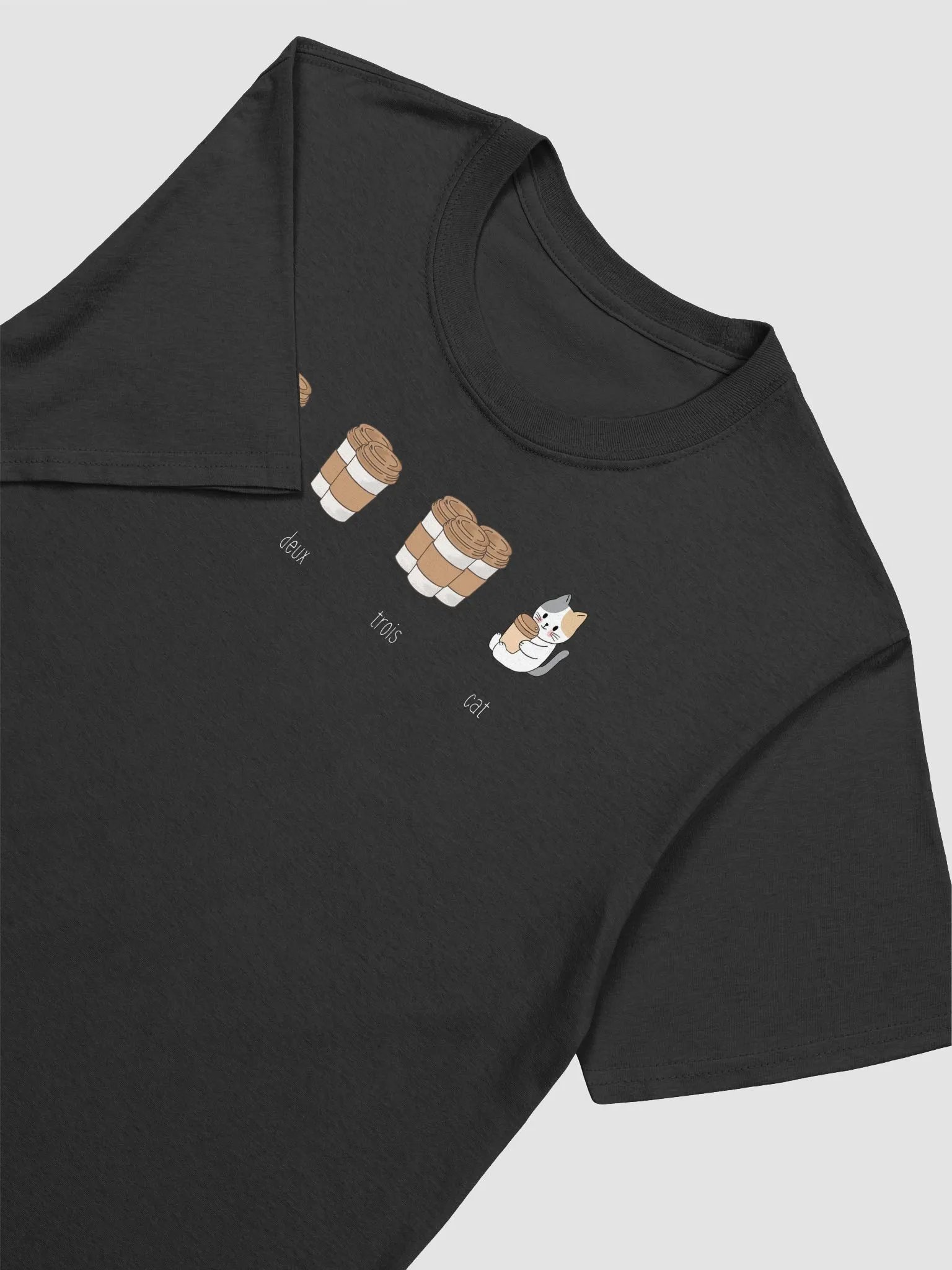 Coffee & Cat Lover T-Shirt (100% cotton) product image (2)