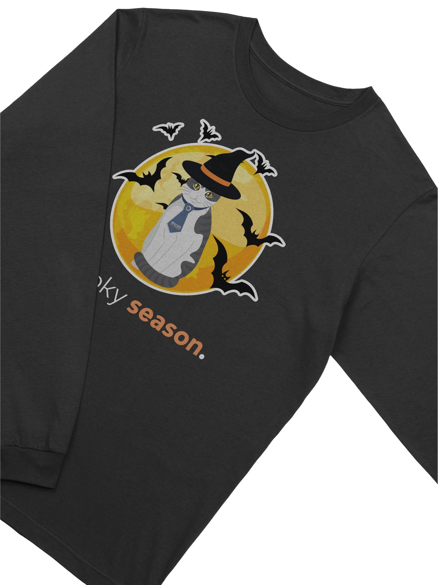 Spooky Season Cat Long Sleeve Tee product image (3)