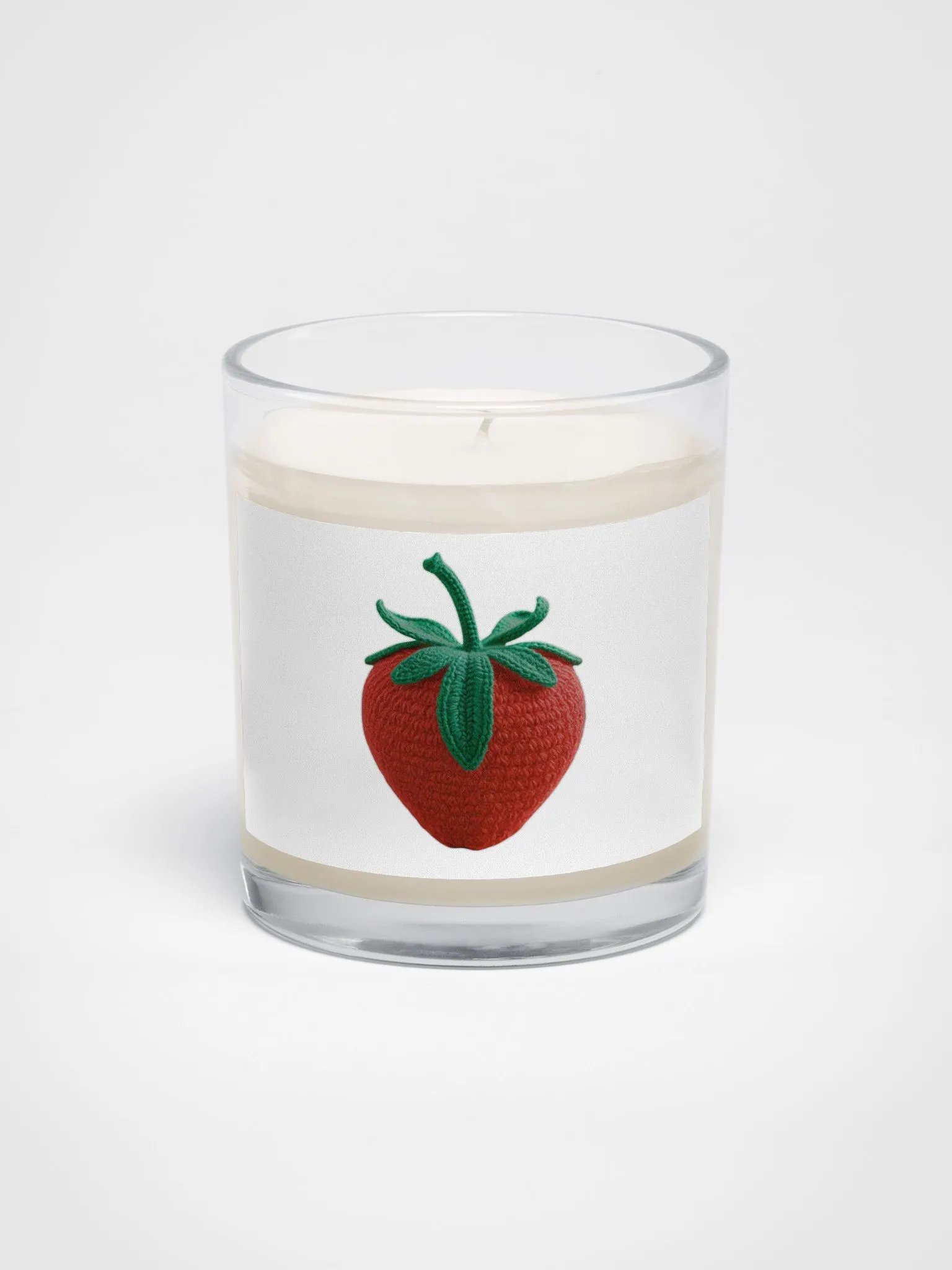 CozyAvocado Soy Wax Candle In A Clear Glass Jar Strawberry #1 product image (1)