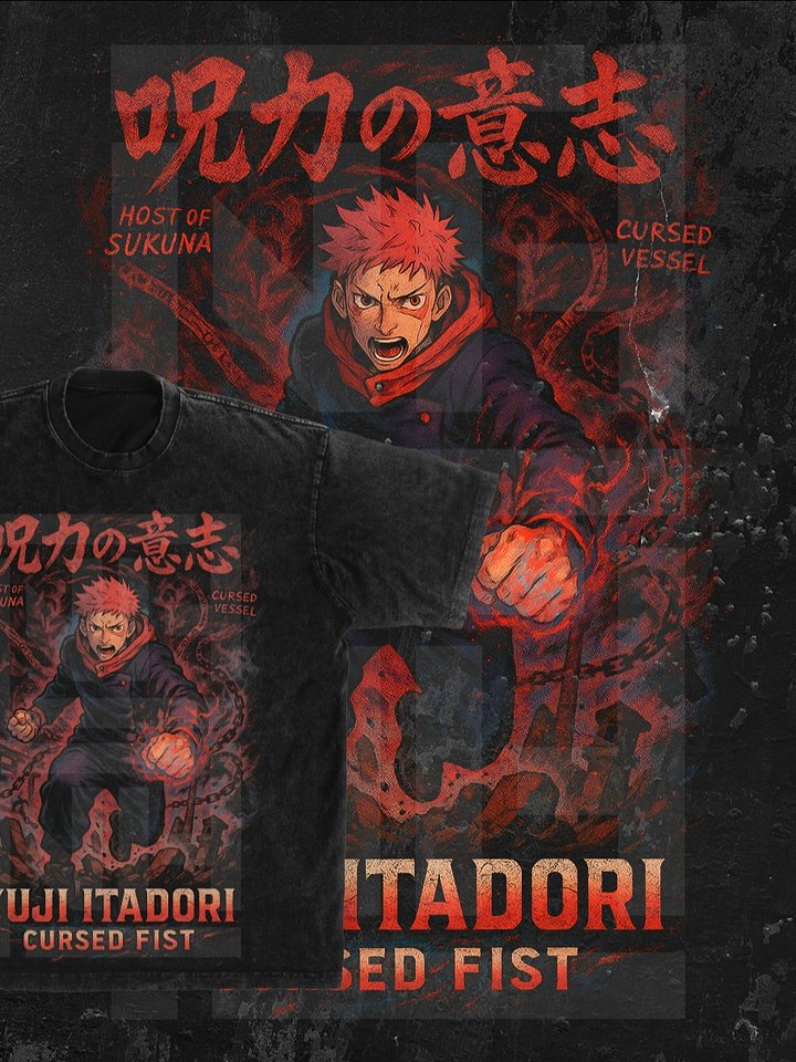 Yuji Itadori jujutsu kaisen t-shirt PNG design product image (1)
