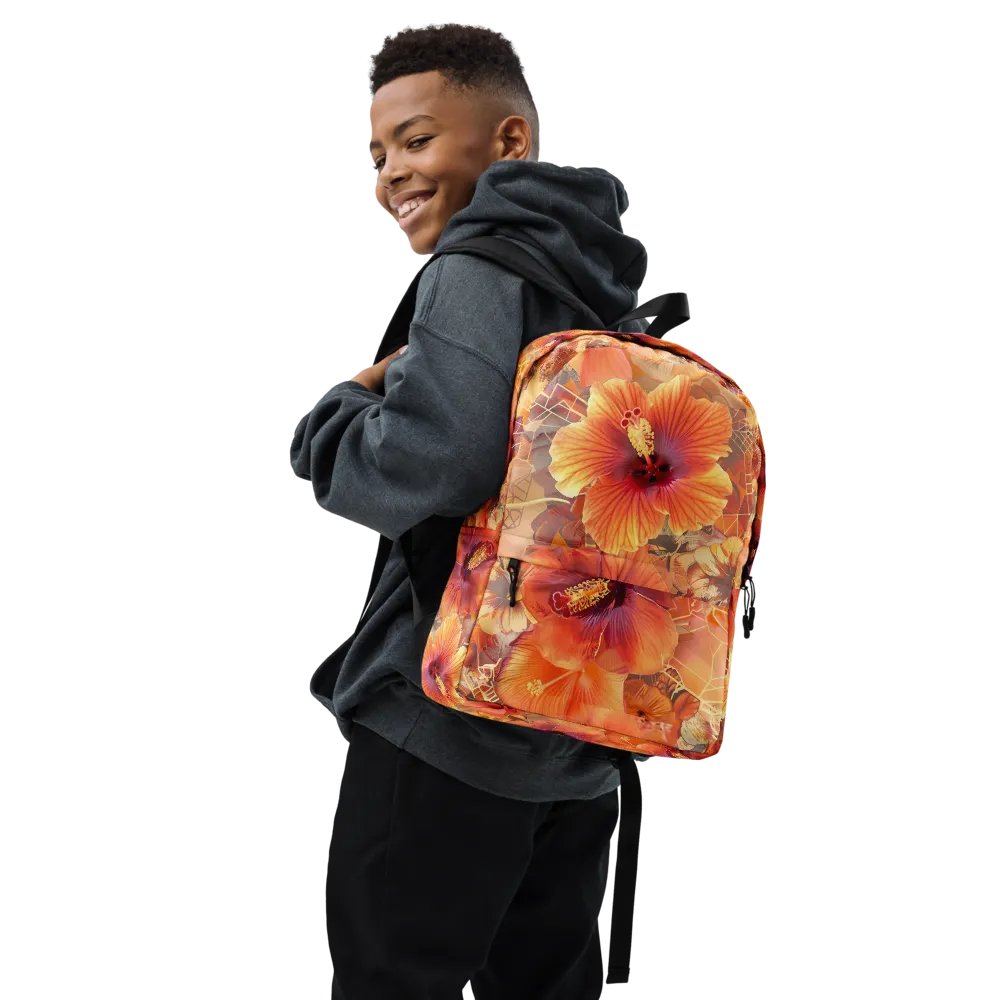 Golden Hibiscus Dreams All-Over Print Backpack product image (7)