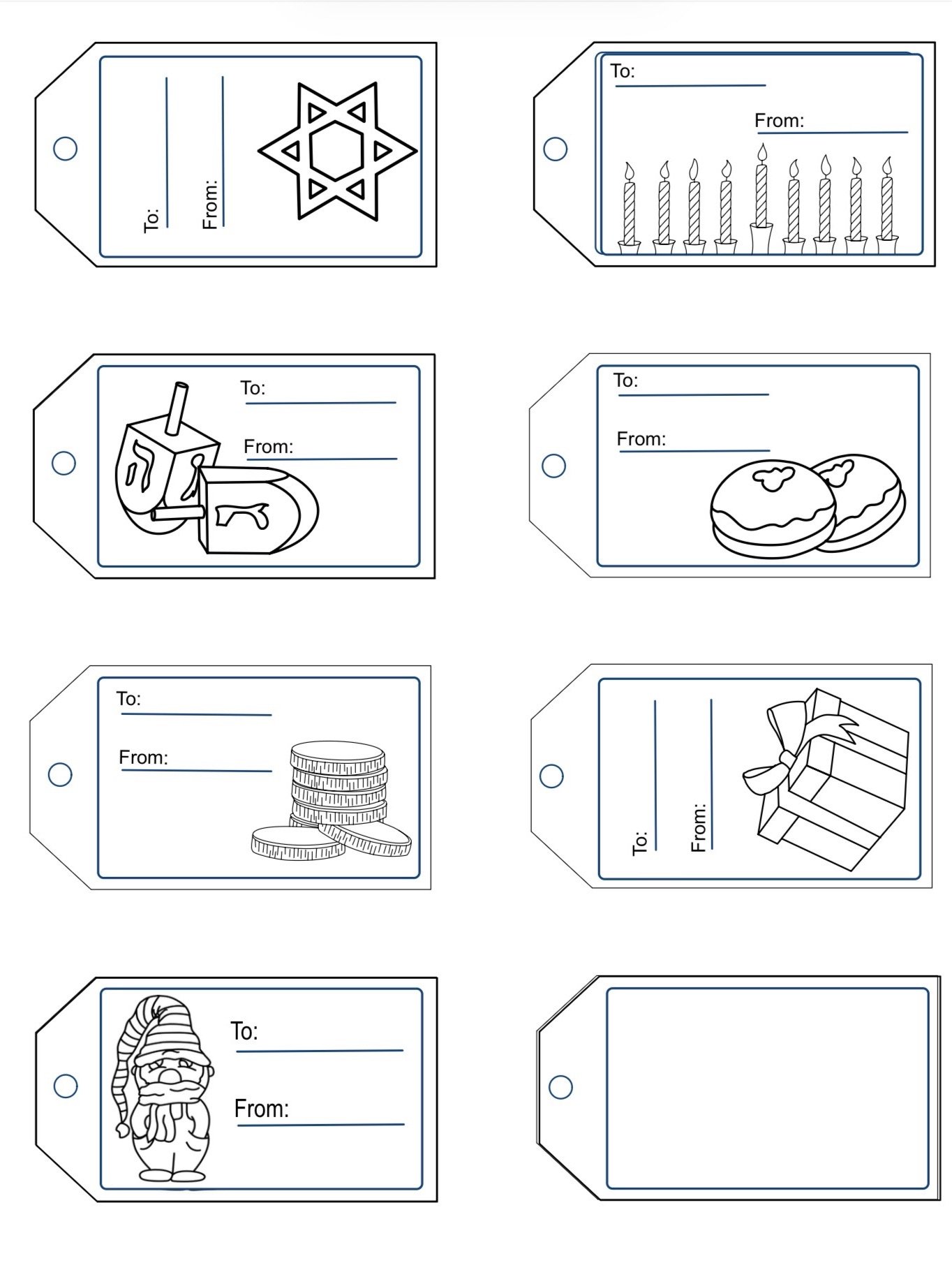 Printable Hanukkah Greeting Cards + Gift Tags product image (4)