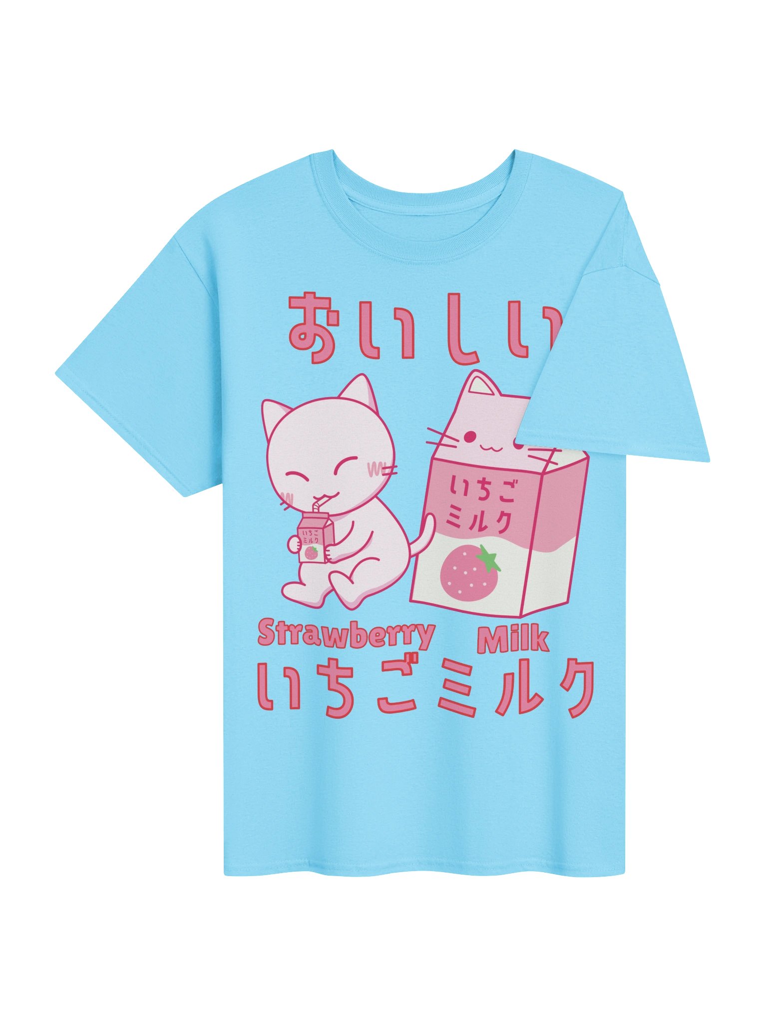 Strawberry Milk Cat - Unisex Adult Heavyweight T-shirt product image (3)