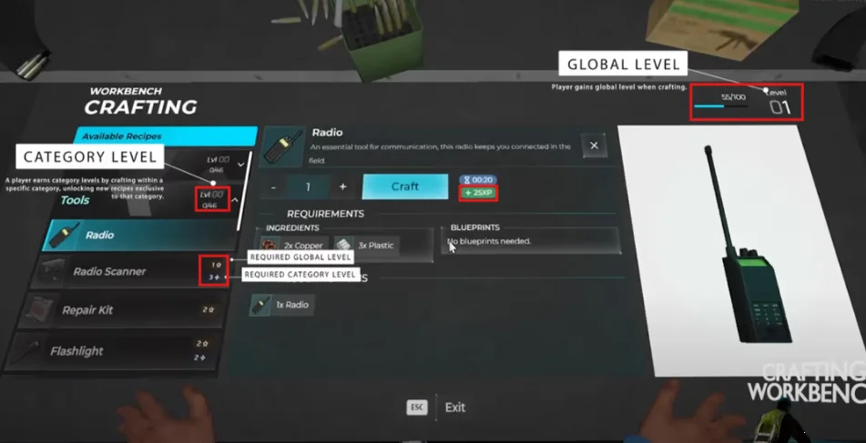FIVEM Advanced Crafting [ QB / ESX / QBOX ] ( 3D interface and powerful in-game editor ) product image (1)