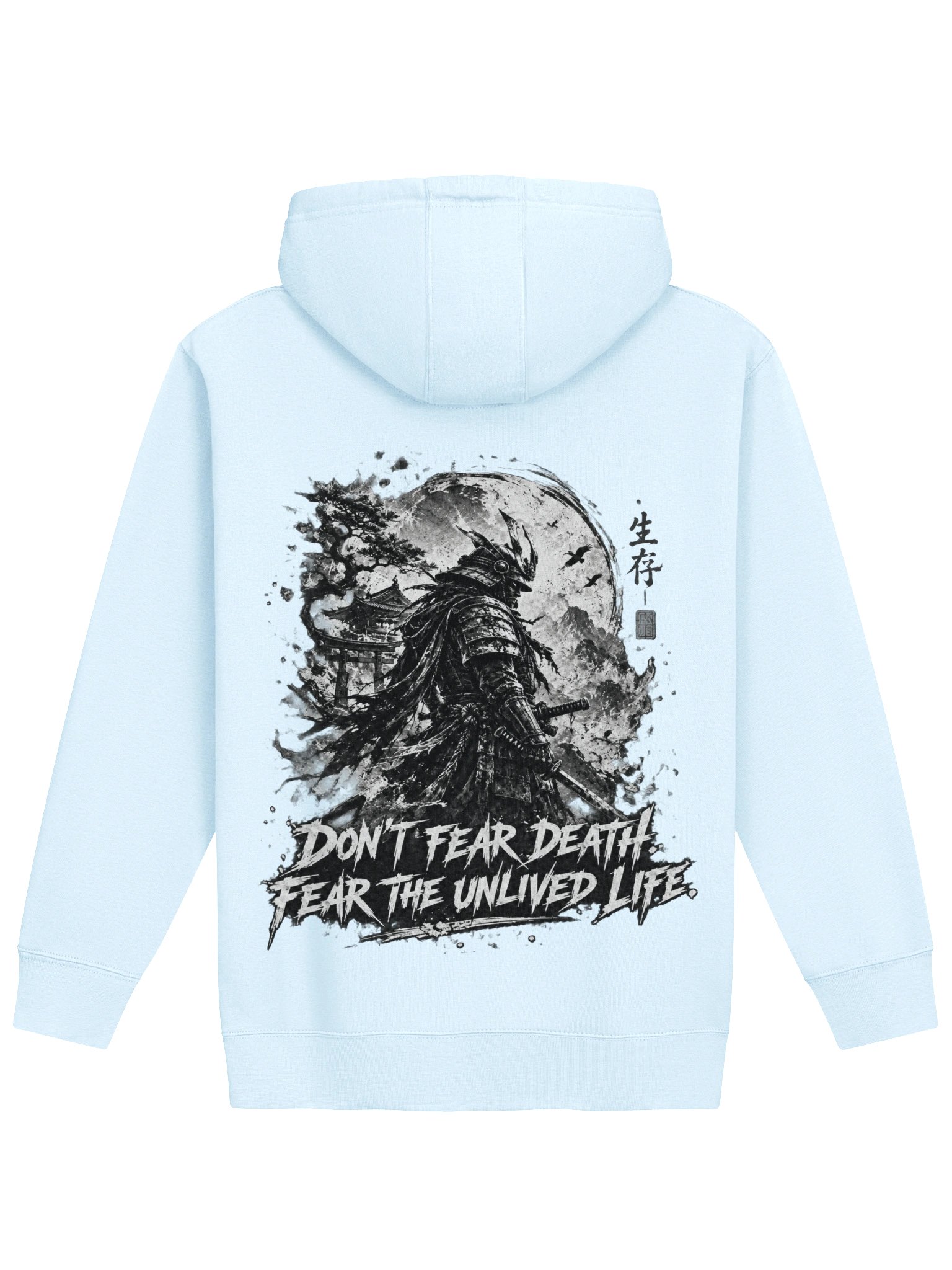 JAPANESE SAMURAI & DARK INK GRAPHIC HOODIE | DOUBLE-SIDED BUSHIDO STREETWEAR product image (1)