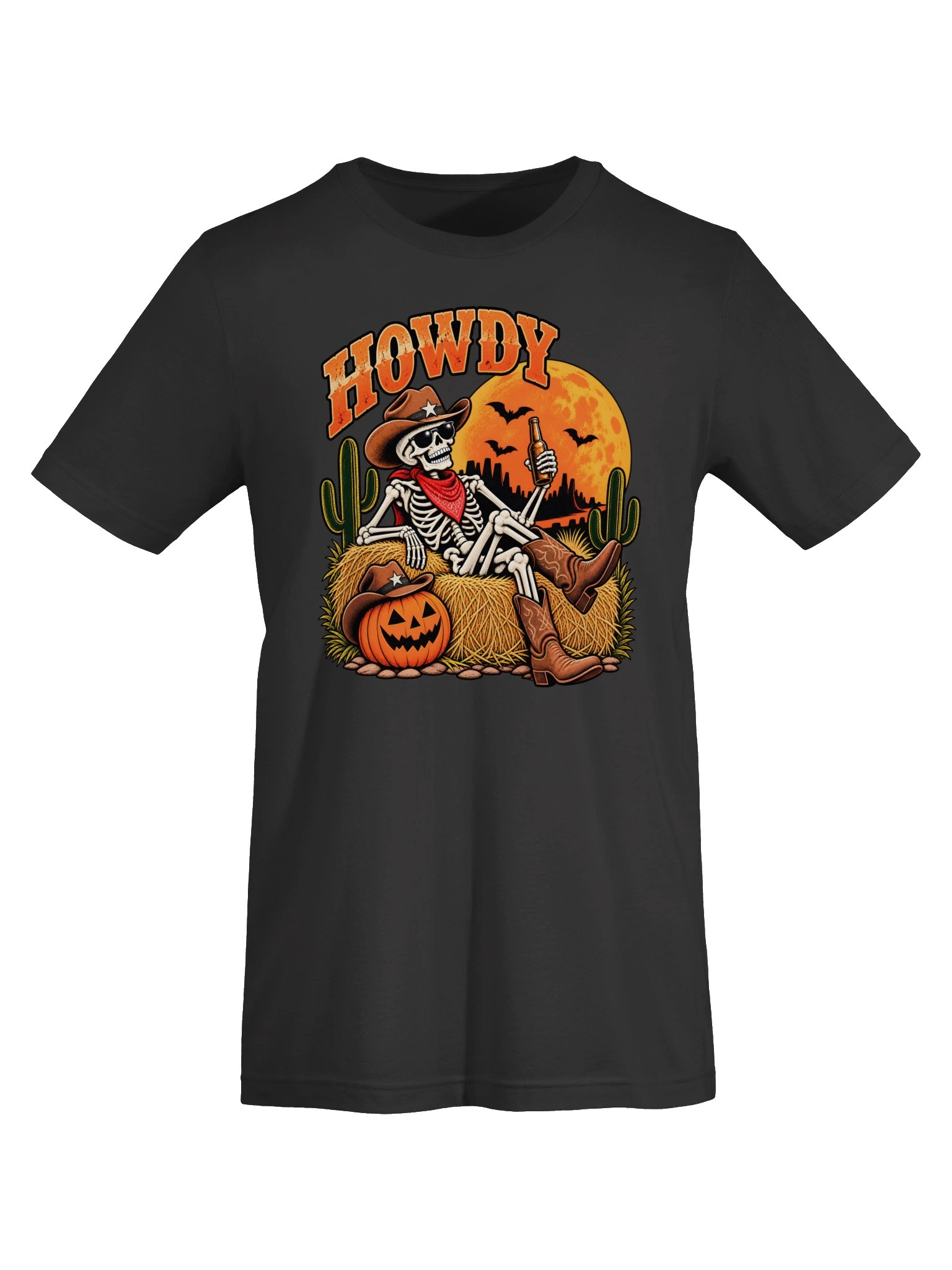 Howdy Texas Skeleton Cowboy Halloween Womens Shirt product image (5)