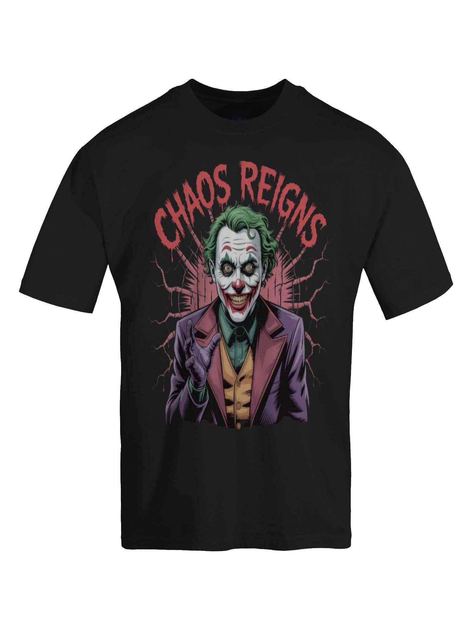 Joker 'Chaos Reigns' Oversized Faded T-Shirt product image (1)