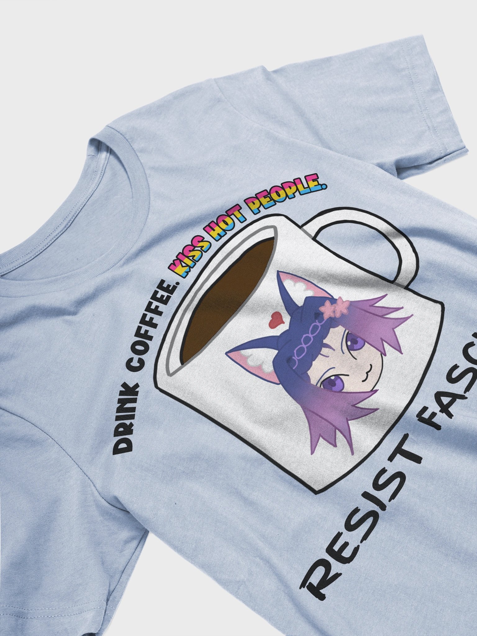 Drink Coffee. Pan Kiss Hot People. Resist Fascism Shirt product image (2)
