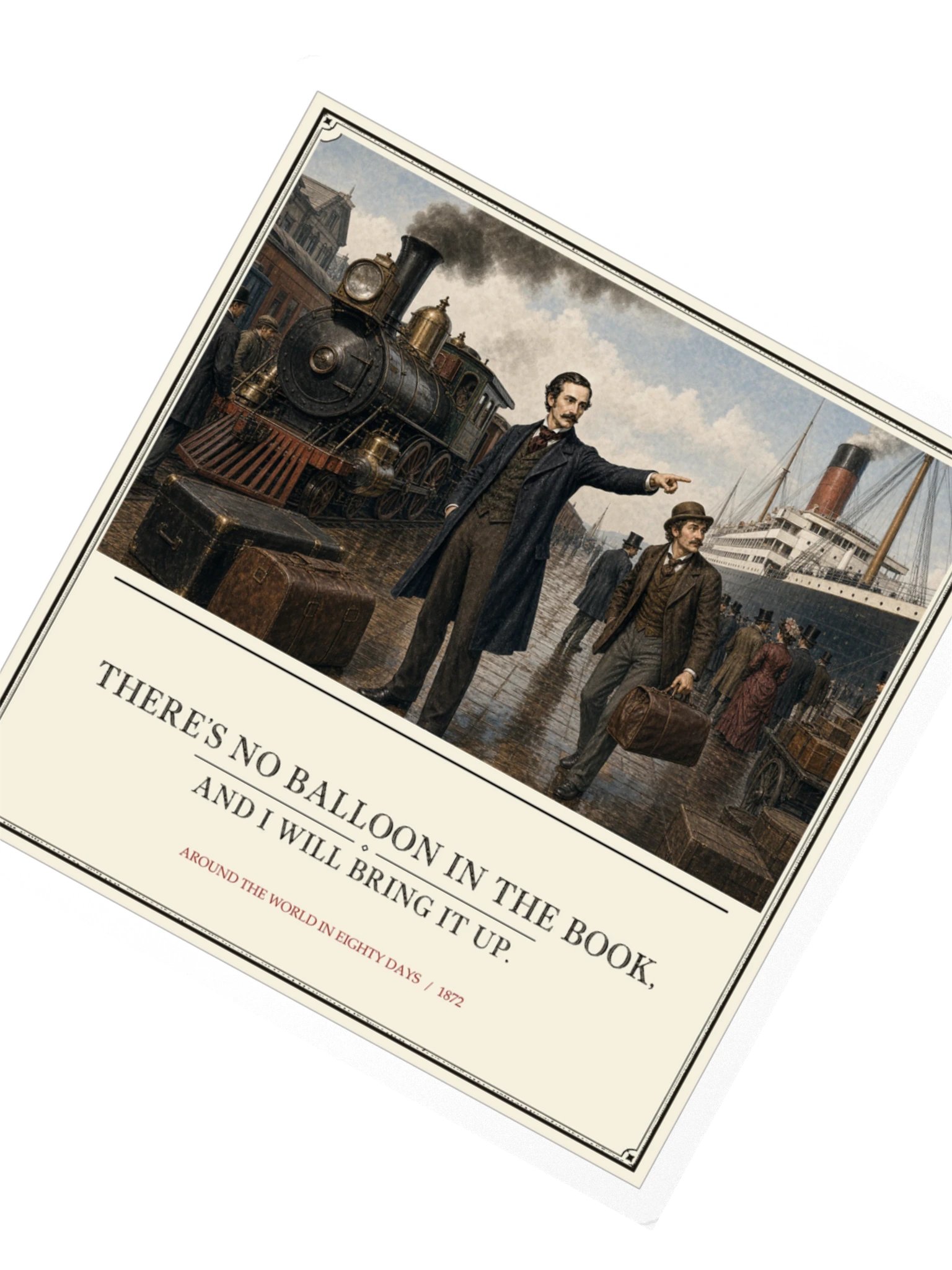 There S No Balloon Book Will Bring -- Around the World in Eighty Days Sticker product image (2)