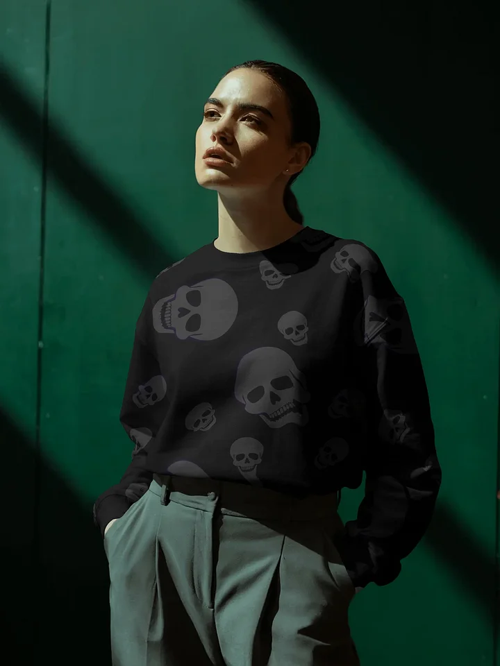 Scattered Skulls – All-Over Print Sweatshirt product image (2)