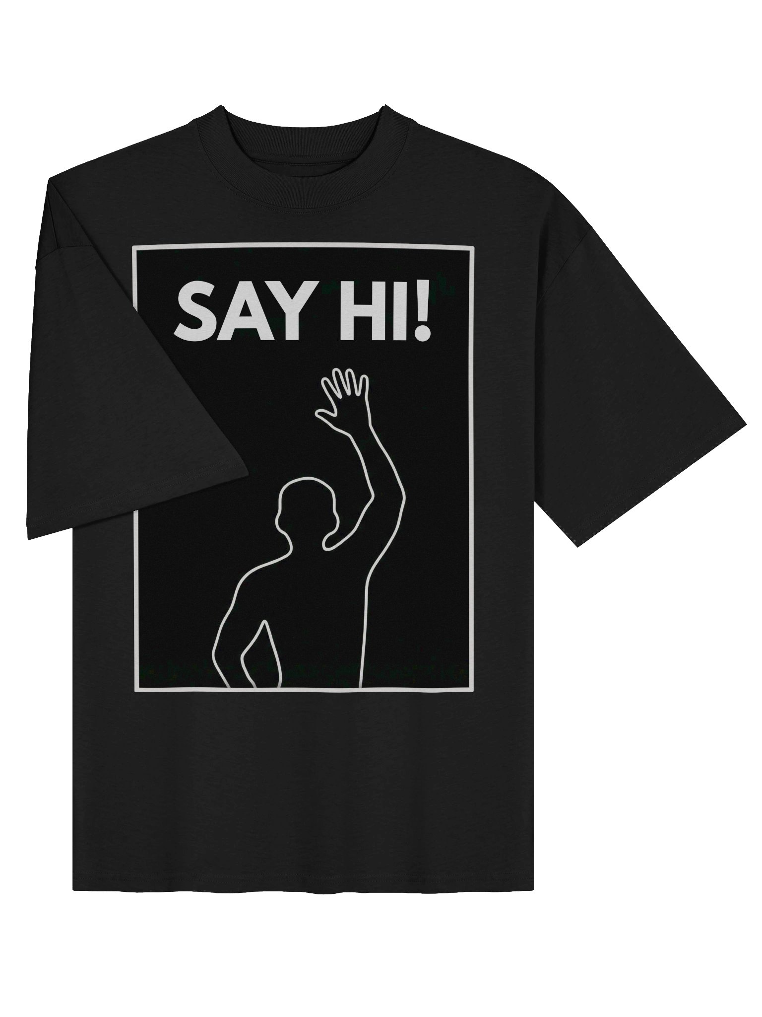 VIRAL Silhouette "Say Hi!" Greeting T-Shirt | Iconic Immersive Interactive Dance Workout Oversized Organic Cotton Unisex Tee product image (35)