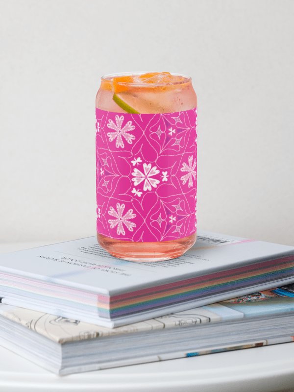 Hearts Blooming Butterfly Blossoms | Elegant Can-Shaped Glass product image (1)