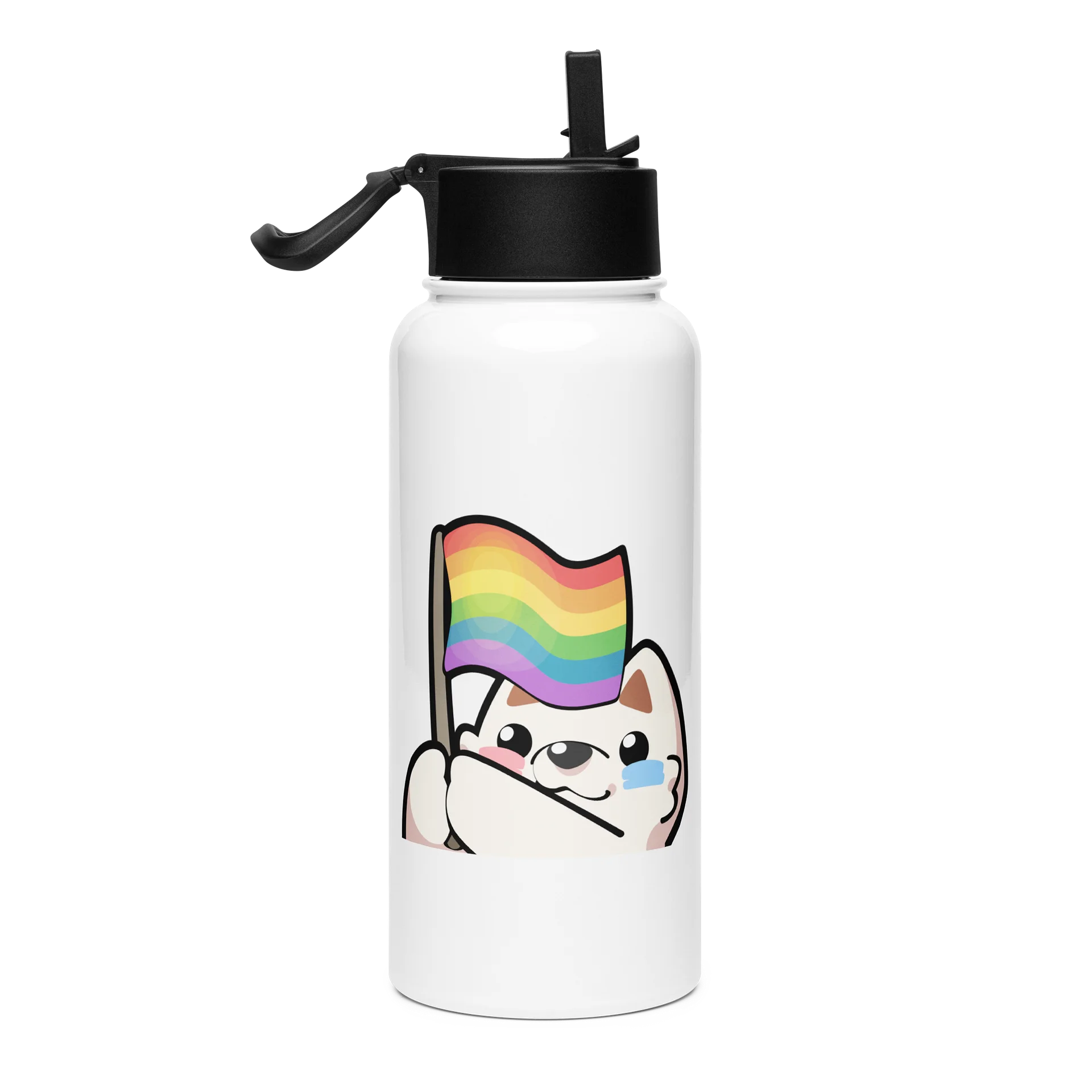 Rainbow Stainless Steel Water Bottle with a Straw product image (4)
