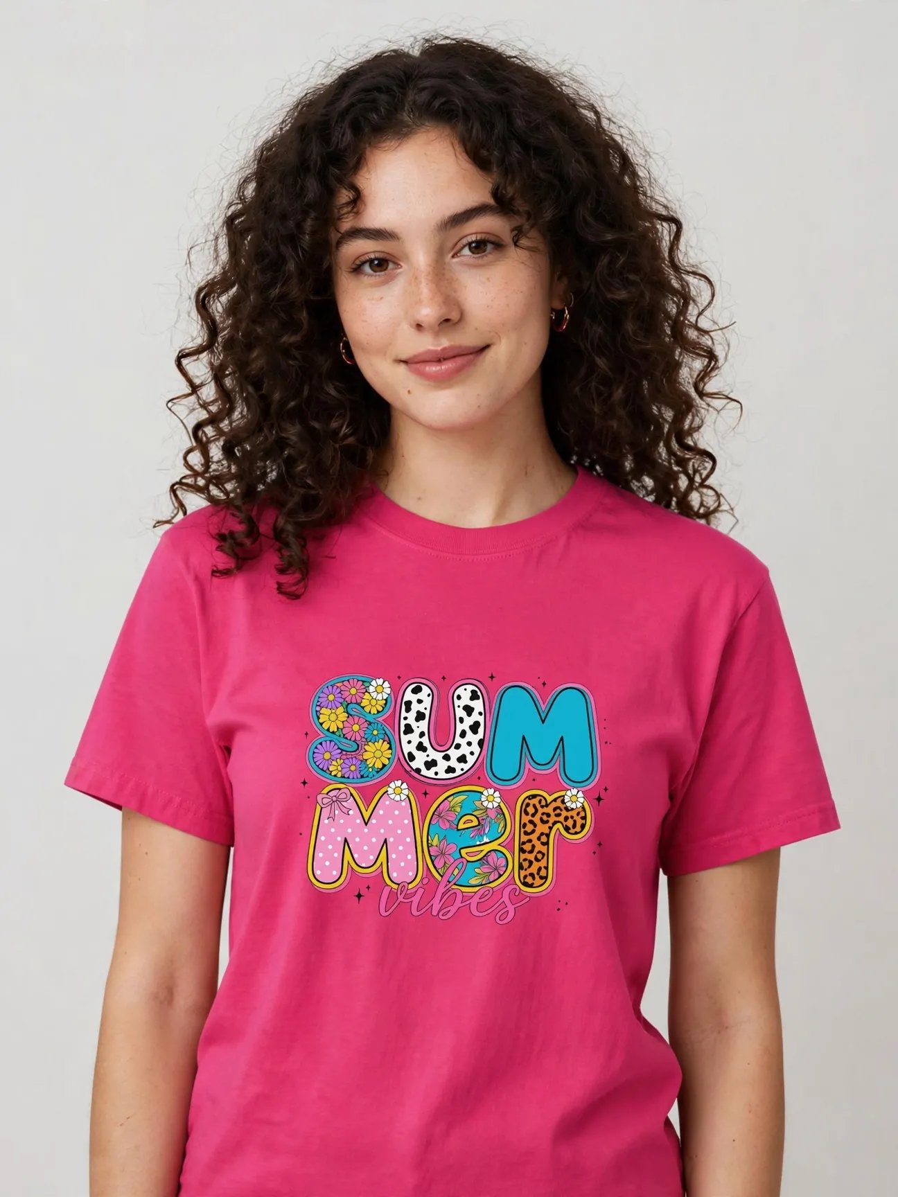 Cute pink summer t-shirt product image (1)