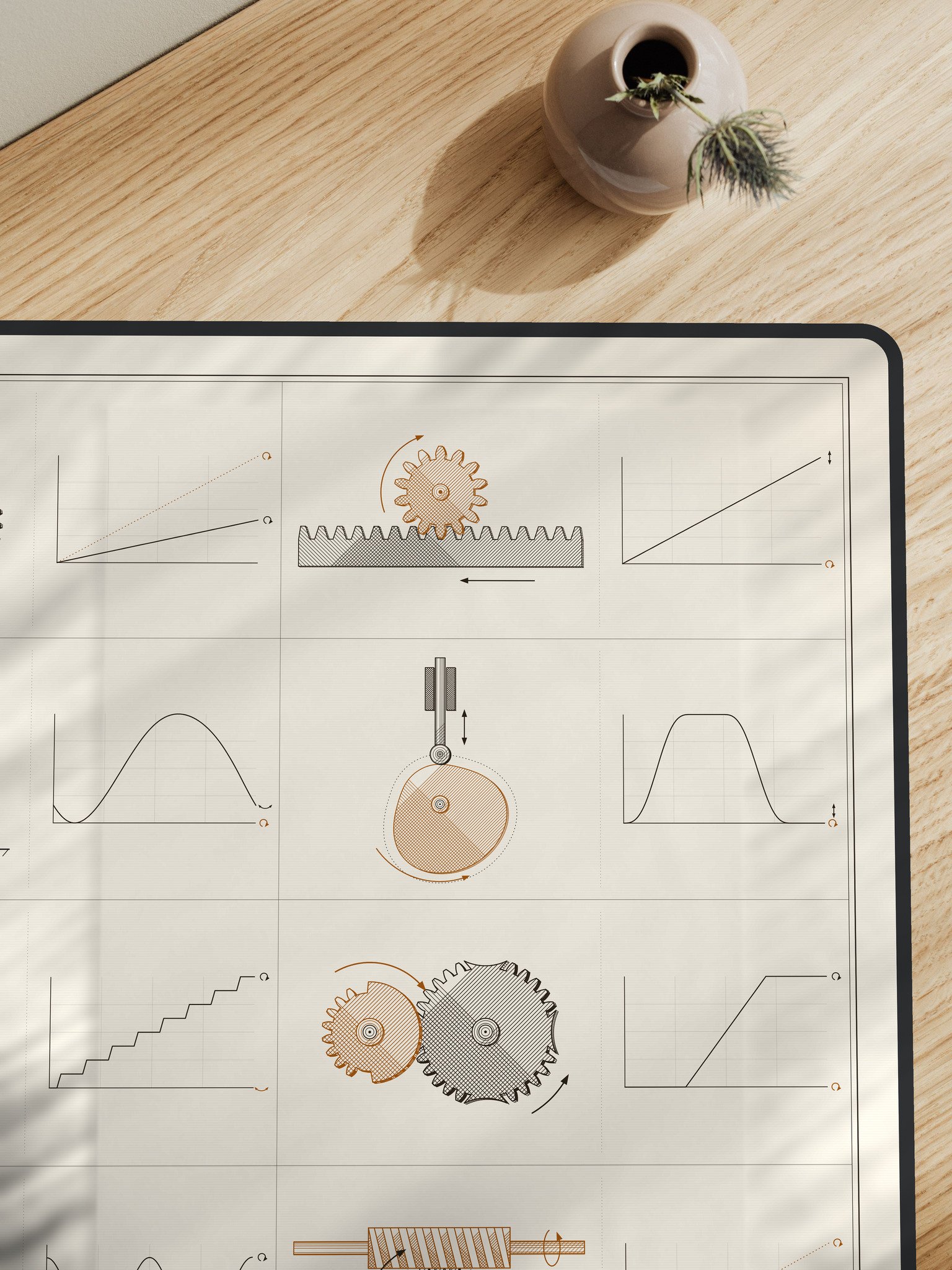 Mechanical atlas desk mat, 31.5 x 15.5 in · MOTION product image (2)