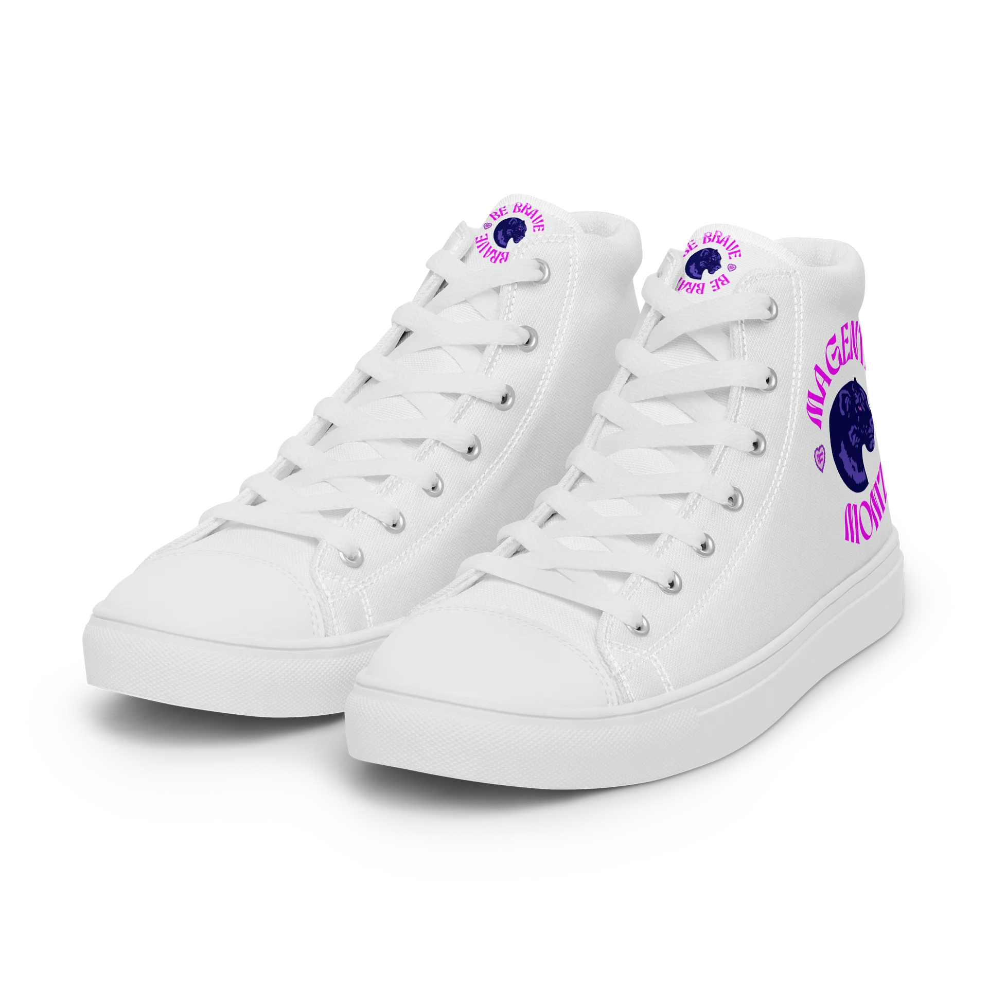 MAGENTA MOMZ PANTHER HEAD HI-TOP SNEAKERS product image (6)