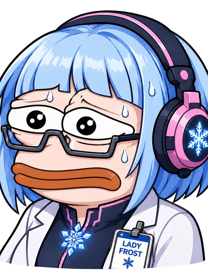Lady Frost Pepe Emote - Die Cut Sticker product image (1)
