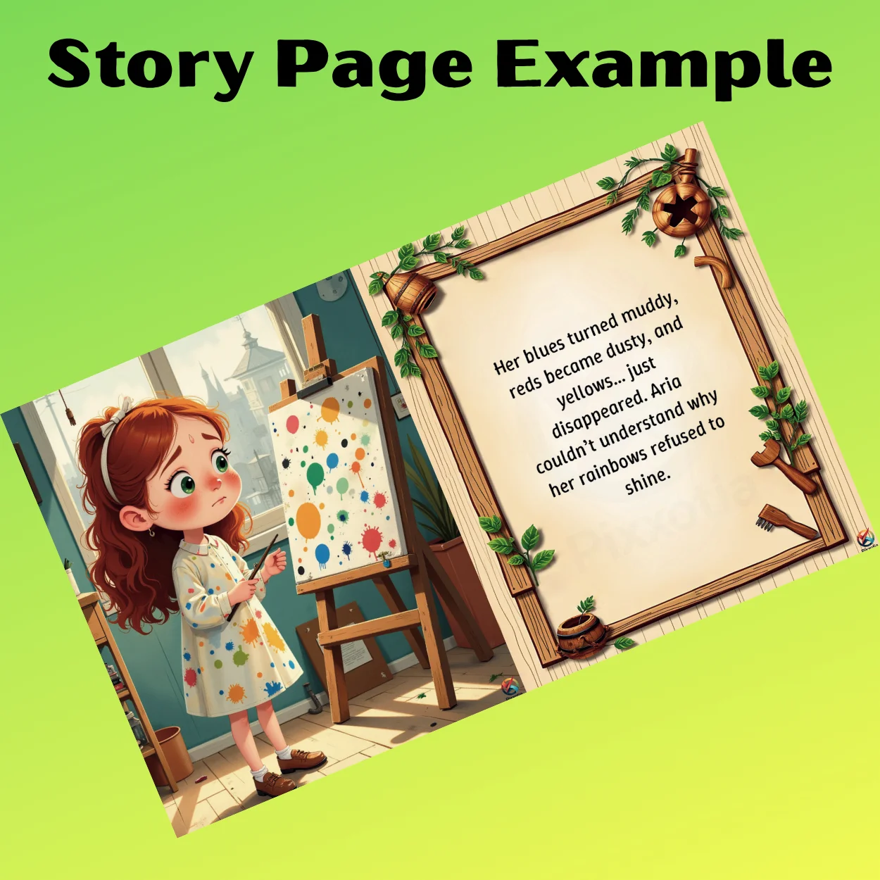 The Girl Who Painted Rainbows | Kids Story PDF | Joyful Story for Ages 3-8 | 25 Pages Art + 25 Pages Text | Instant Digital Download eBook product image (5)