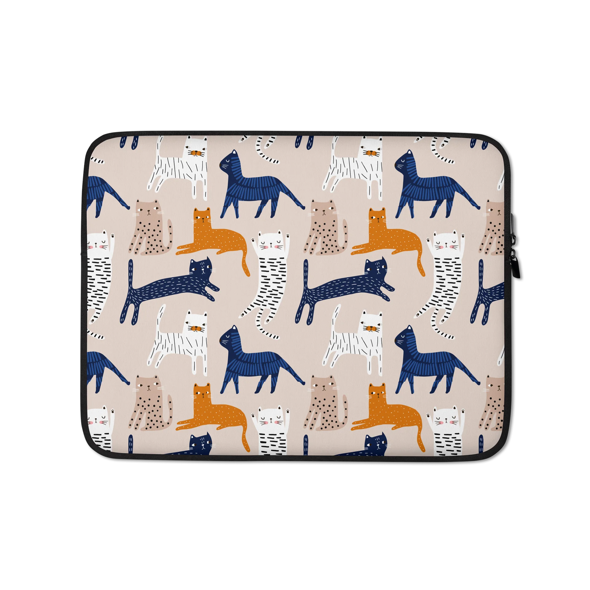 Playful Cat Pattern Laptop Sleeve – Cute Minimalist Protective Case for 13” & 15” Laptops product image (1)