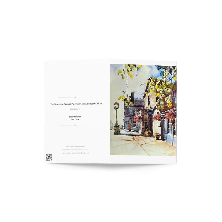 The Westerton Arms & Paterson Clock (watercolour) - Greeting Card product image (2)
