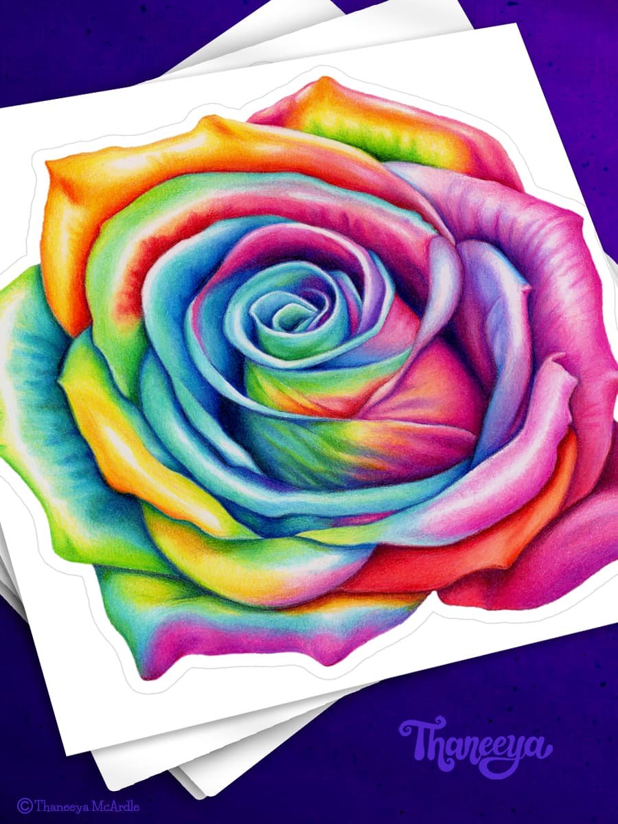 Rainbow Rose Sticker product image (1)