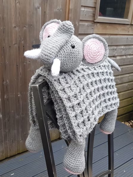 Safari Elephant Crochet Baby Blanket Pattern - 3in1 Amigurumi US Terms - Crafting Happiness product image (7)