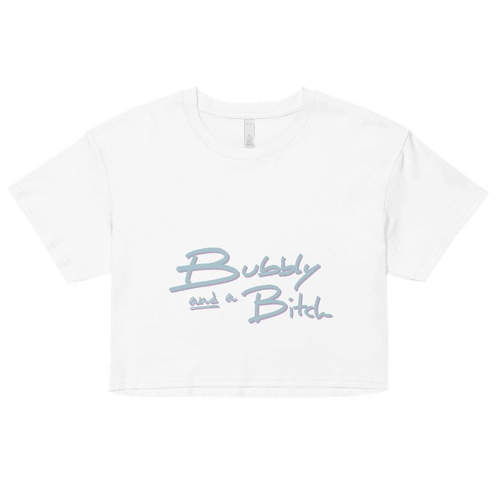 Bubbly and a B*tch (cotton candy shadow design) printed cotton crop top product image (19)