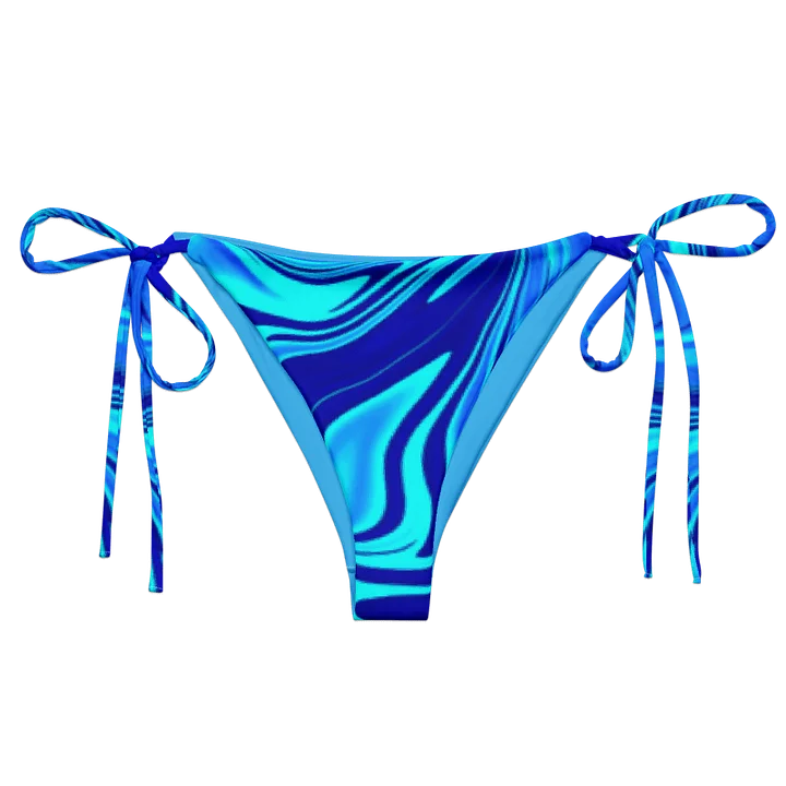 String Bikini Bottom - Light and Dark Blue Digital Fluid Art product image (1)