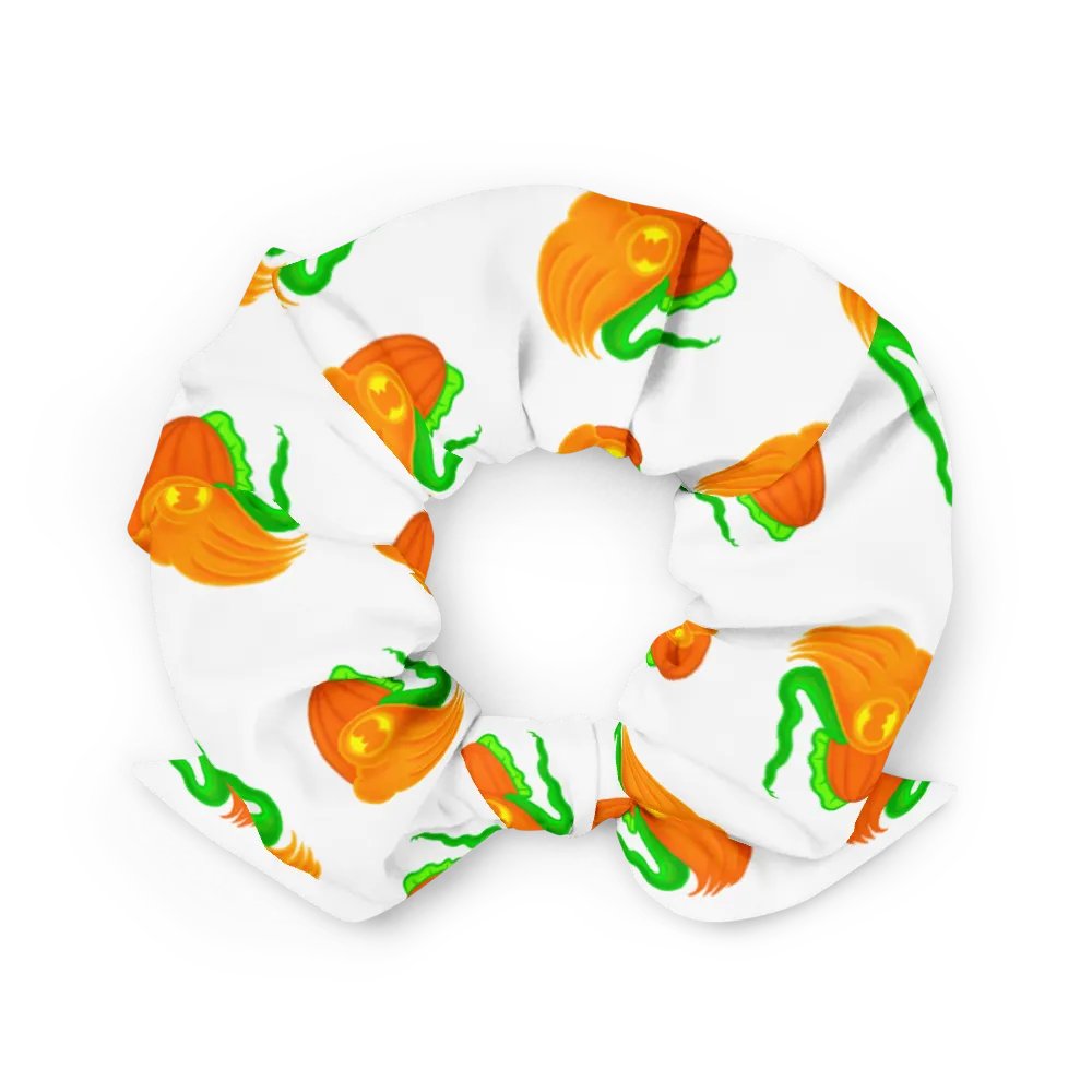 !Pumpkin Cuttlefish Scrunchie with Bow/Tie product image (2)