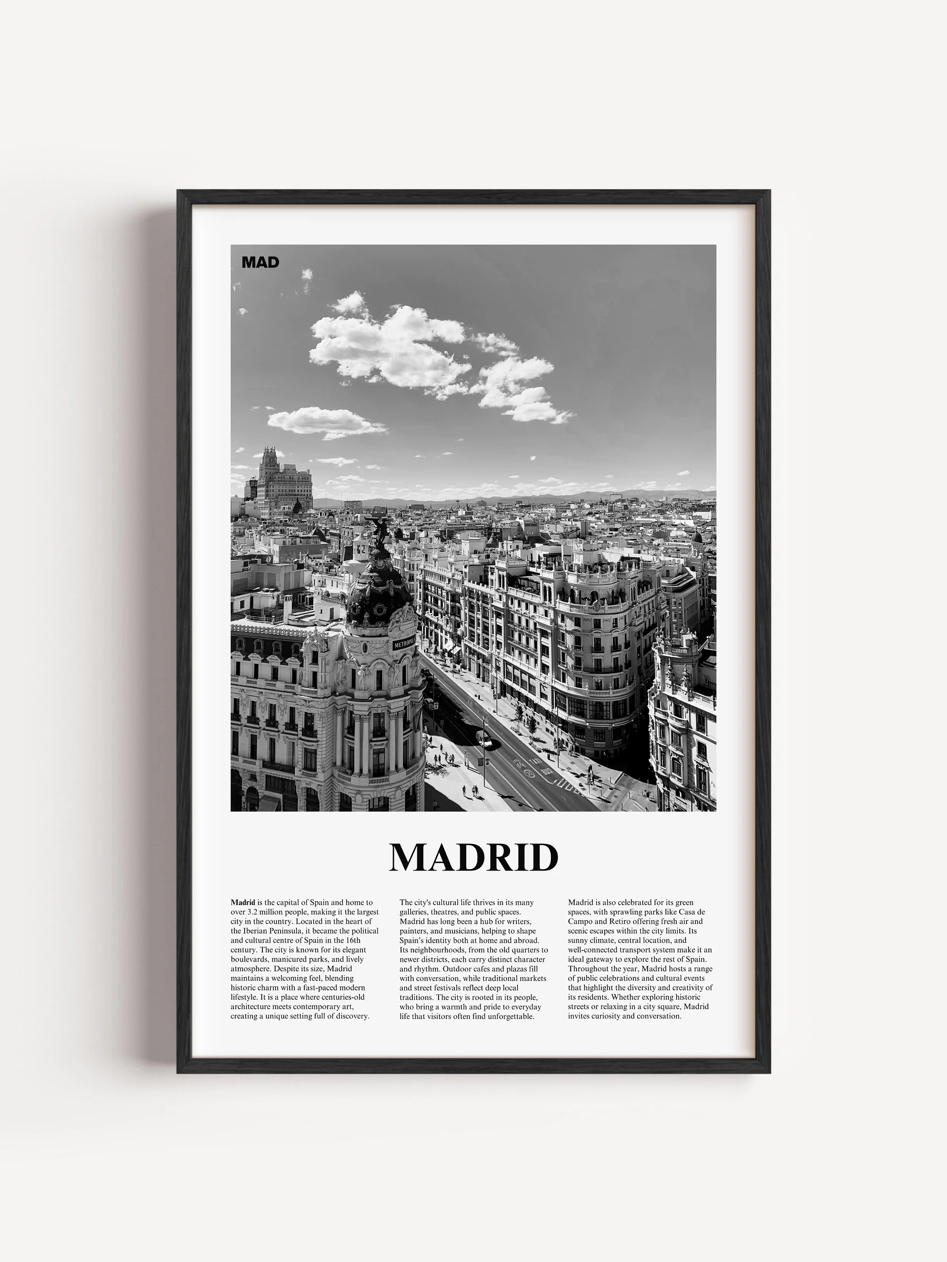 Madrid 01 Newspaper Poster | Framed product image (1)
