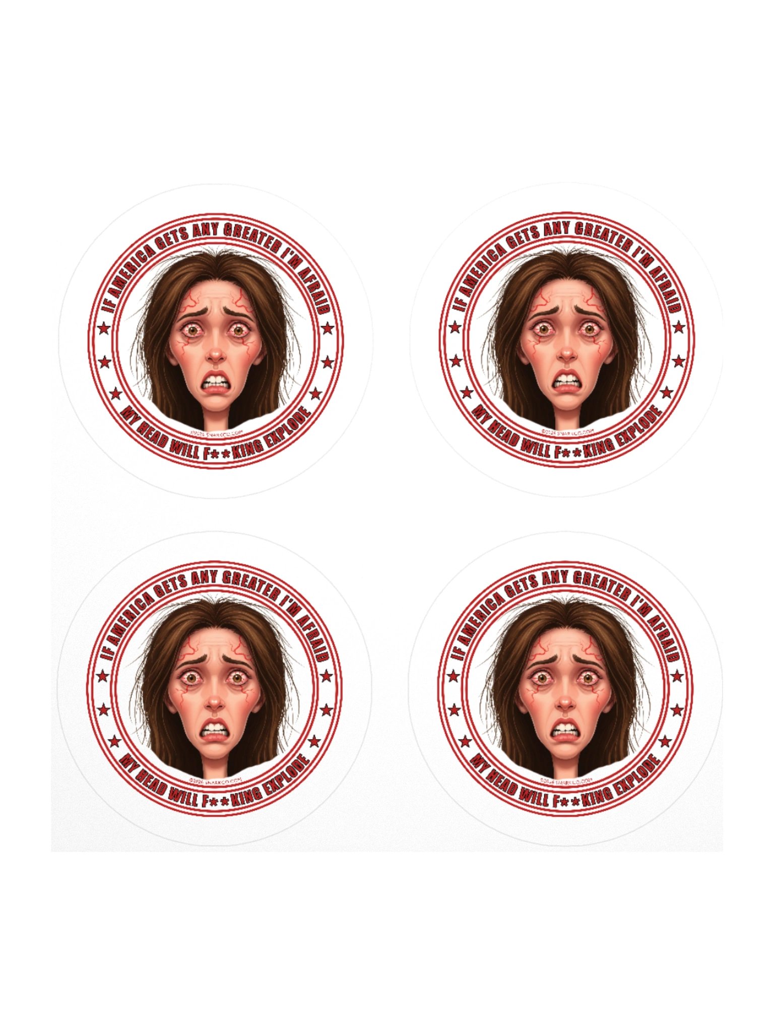 Sticker on white background says: "If America Gets Any Greater My Head Will F**king Explode" product image (3)