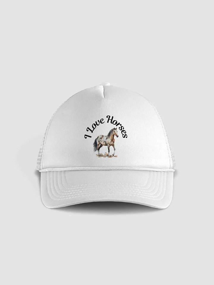 I Love Horses (0001) Valucap Foam Trucker Hat (White) product image (1)