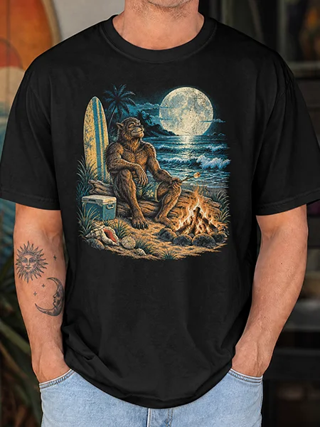 Wolfman Moonlight Beach — Monsters Off Duty Tee product image (3)