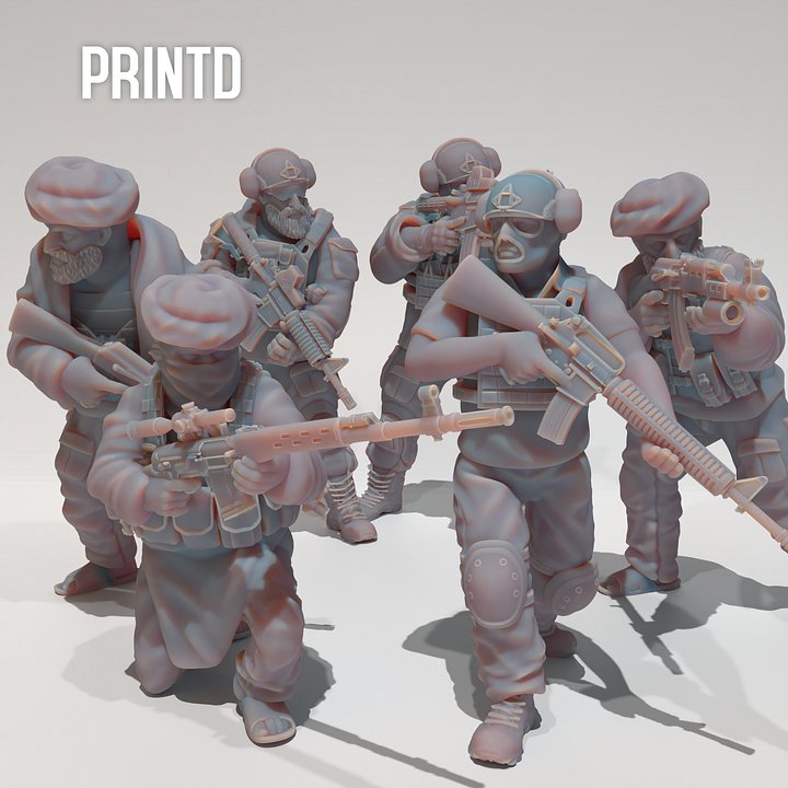 OPFOR Taliban Team - Modern Warfare Wargame Hobby Resin Scale Models product image (1)