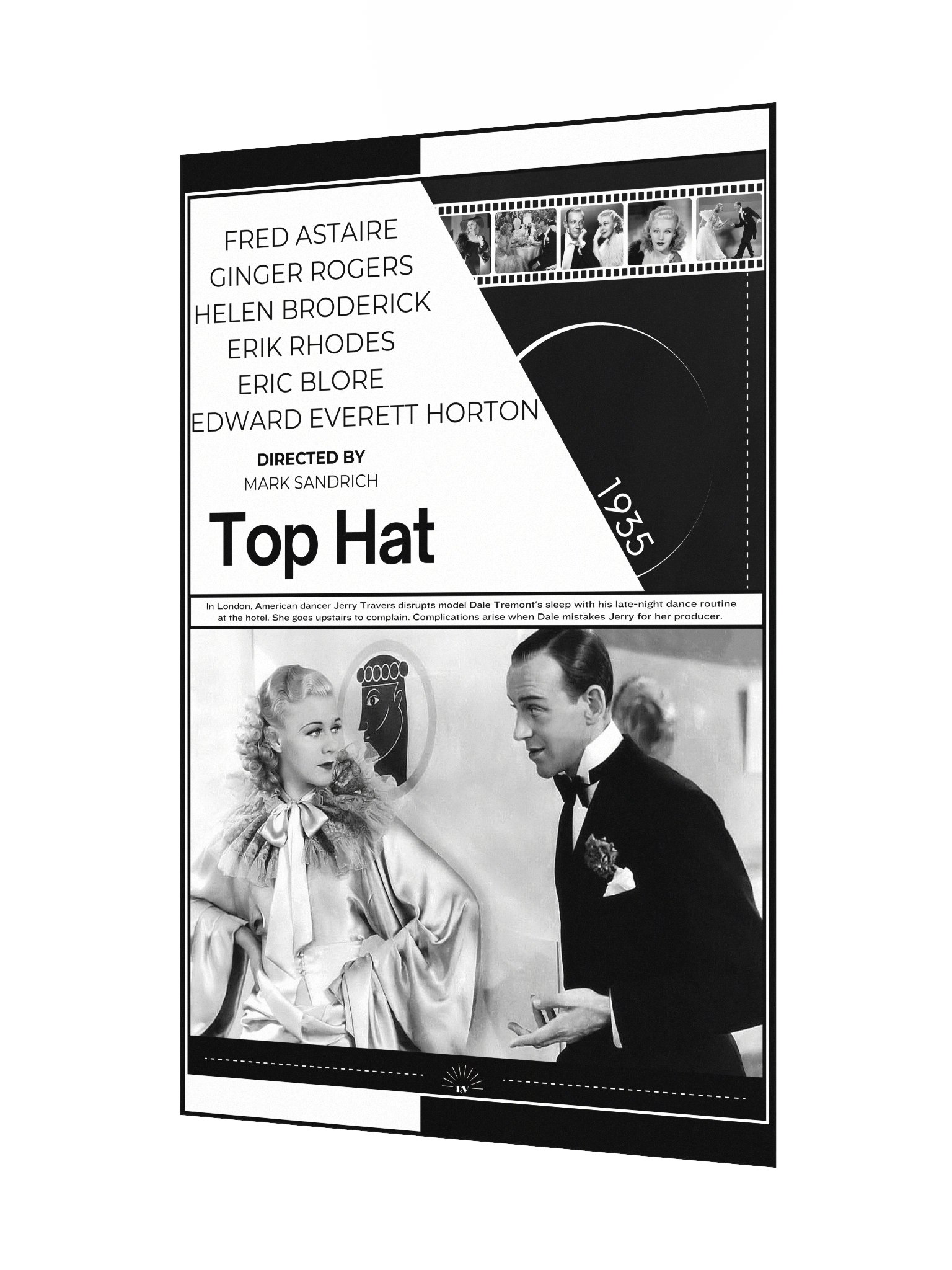 Top Hat with Fred Astaire and Ginger Rogers 1935 | Movie Poster | 12x18 Wall Art product image (3)