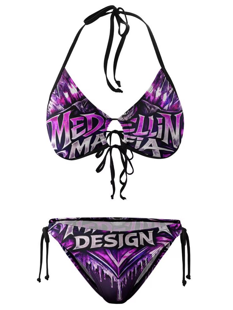 Purple Graffiti Plus Size Bikini Set | Medellin Mafia Design product image (2)