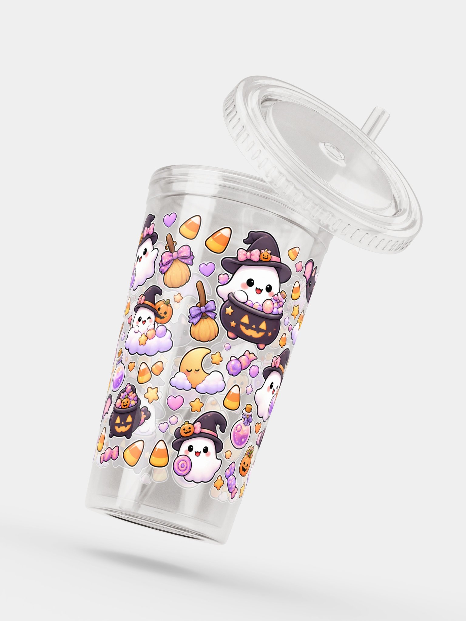 Halloween Boo Candy Clear Dual Wall Tumbler 16 Oz (473 ml) product image (5)