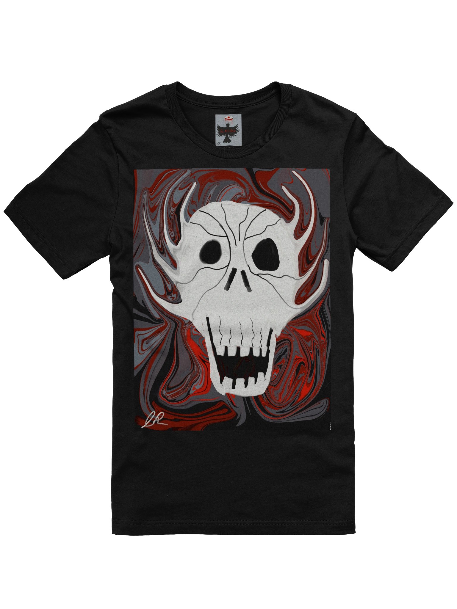 Marbled Horned Skull Tee — Bella+Canvas Supersoft product image (1)