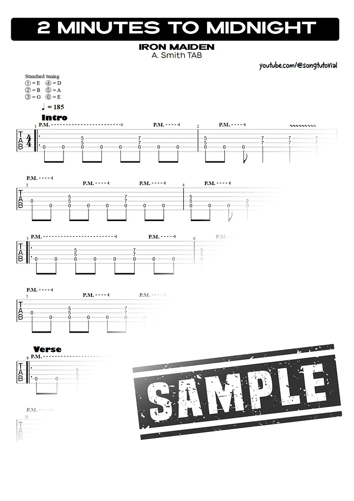 2 Minutes to Midnight | PDF Tab + Guitar Pro | Iron Maiden product image (2)