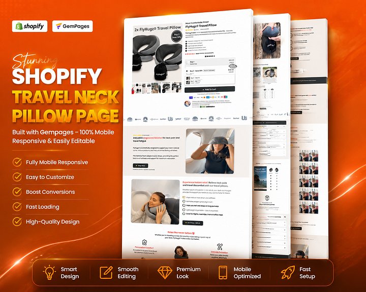 Travel Neck Pillow Gempages Templates product image (1)