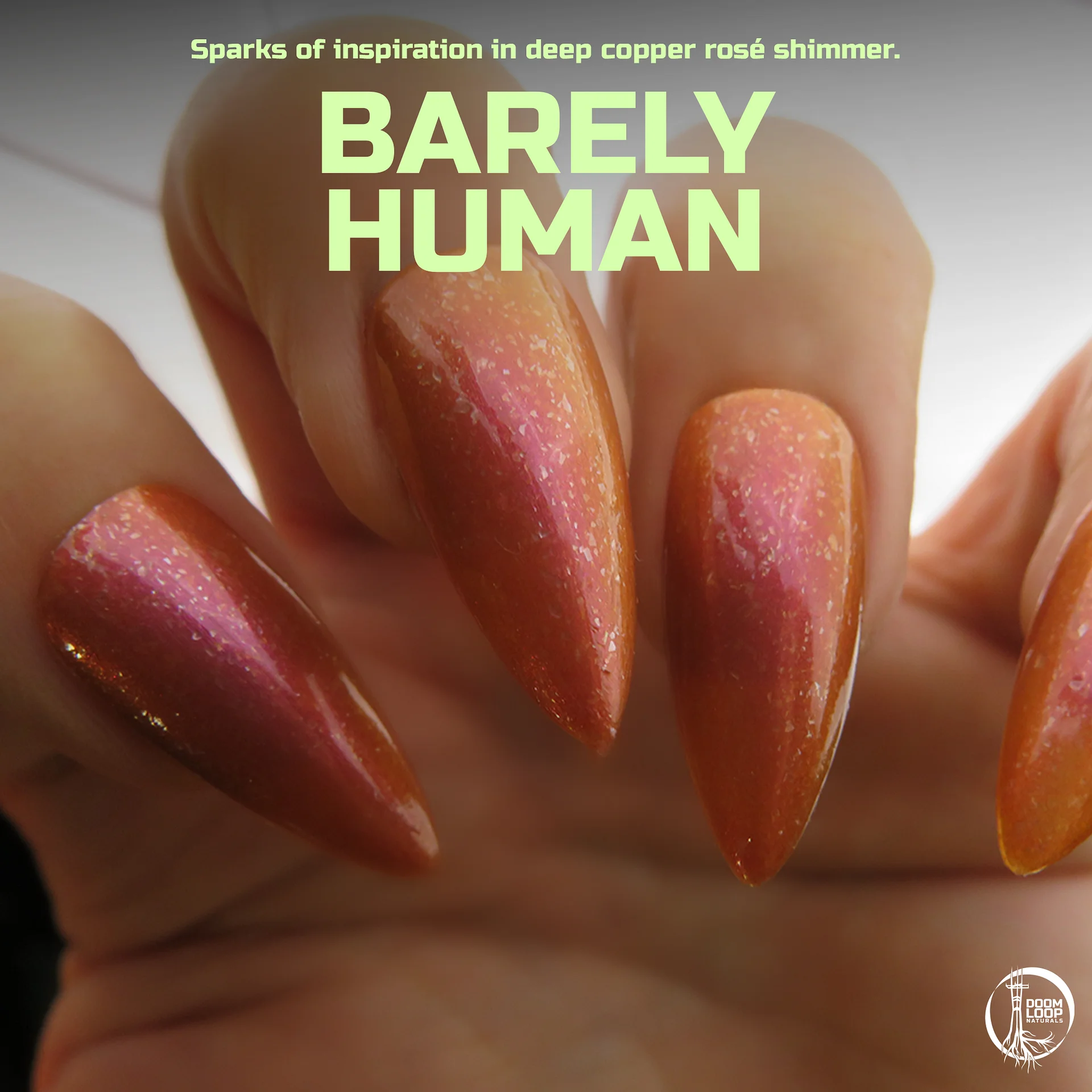 BARELY HUMAN - Deep Copper-Rose Sparkly Nail Polish product image (1)