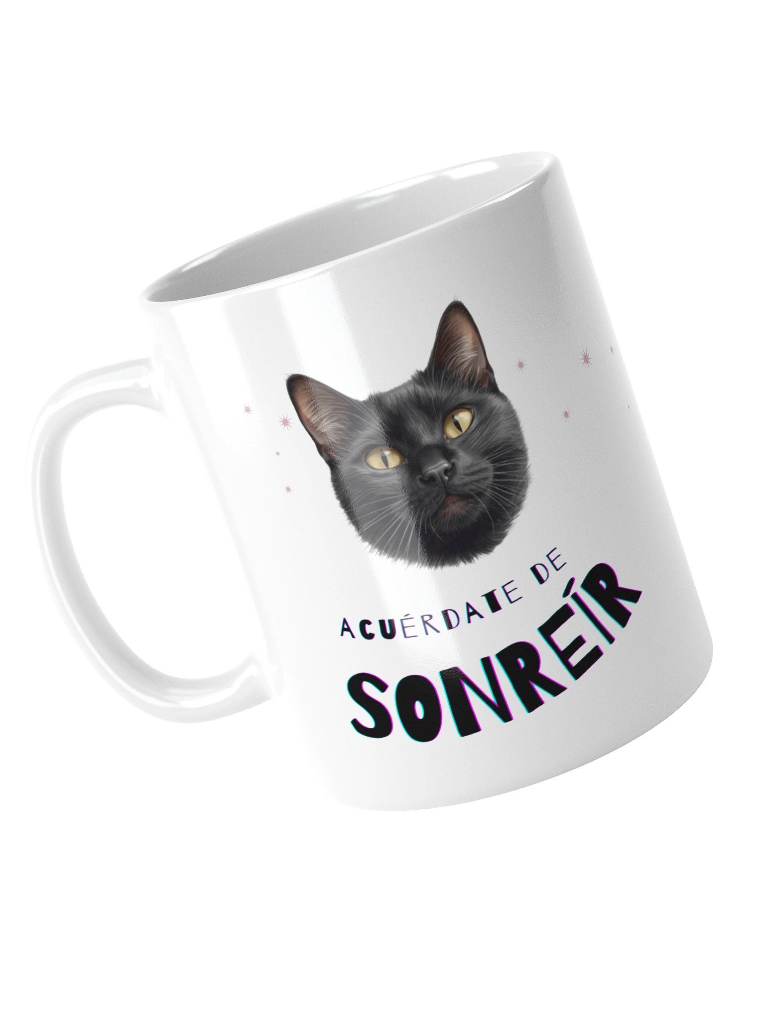 Smiling Sun and Cat White Glossy Mug product image (8)
