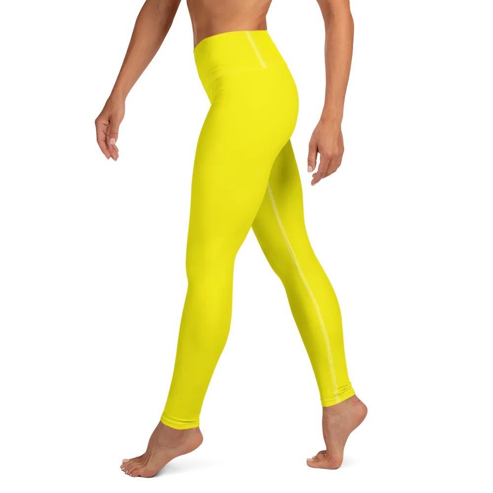 Lemon Yellow High-Waist Leggings product image (3)