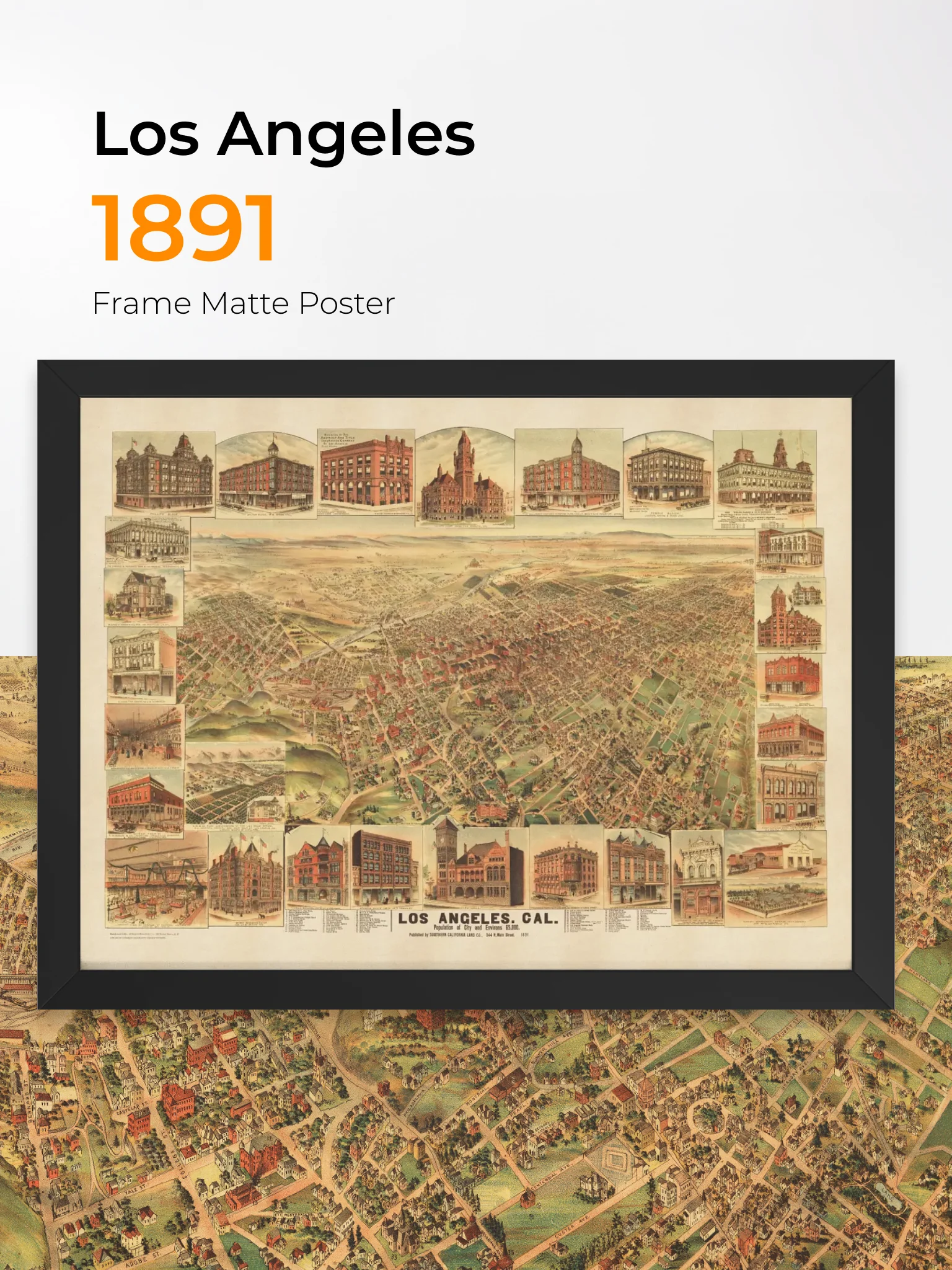 Los Angeles 1891 (Framed Poster Print) product image (1)