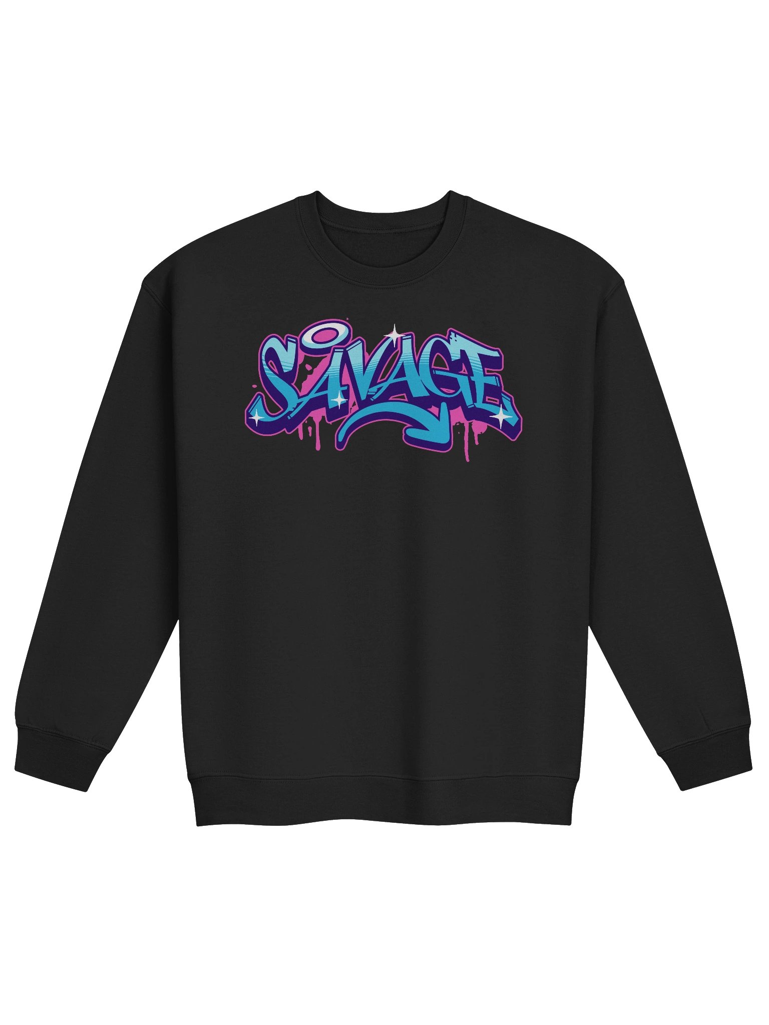 Savage Graffiti Typography Crewneck Sweatshirt: Casual Wear product image (1)